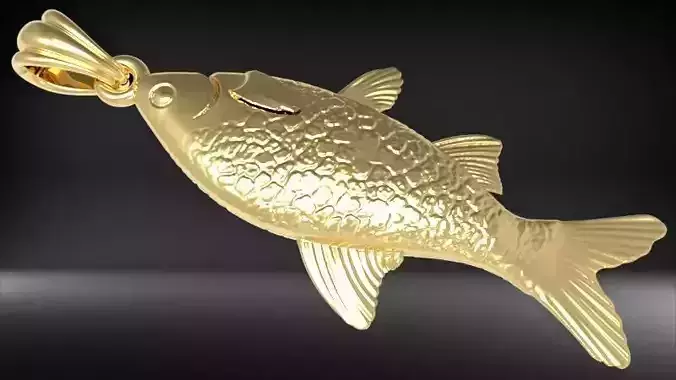 Gold Fish Pendant necklace charm 