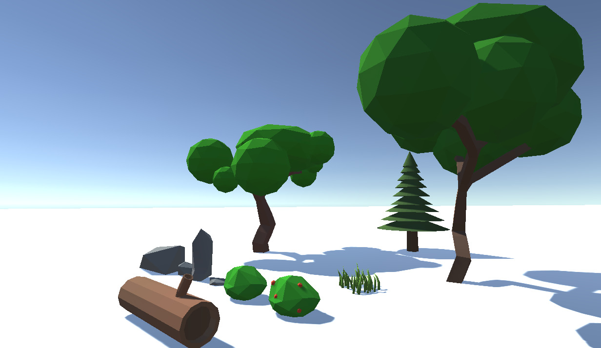Natural landscape Low-poly 3D model_4