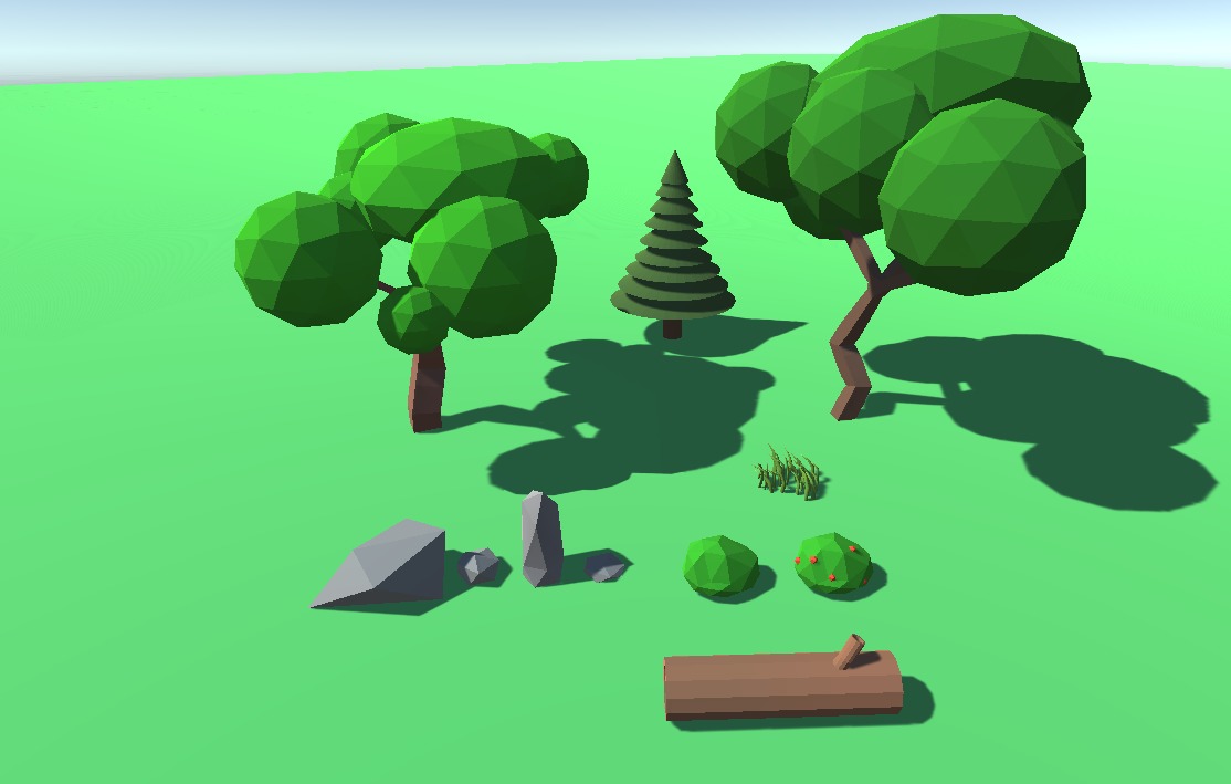 Natural landscape Low-poly 3D model_1