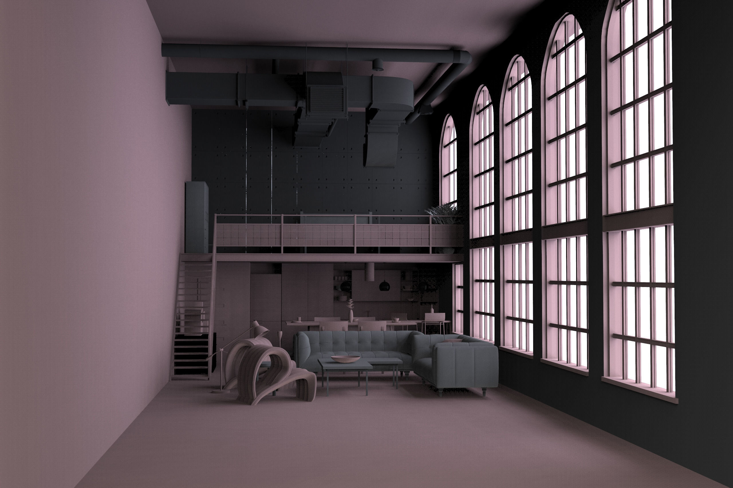 Penthouse architectural design 3D model_2