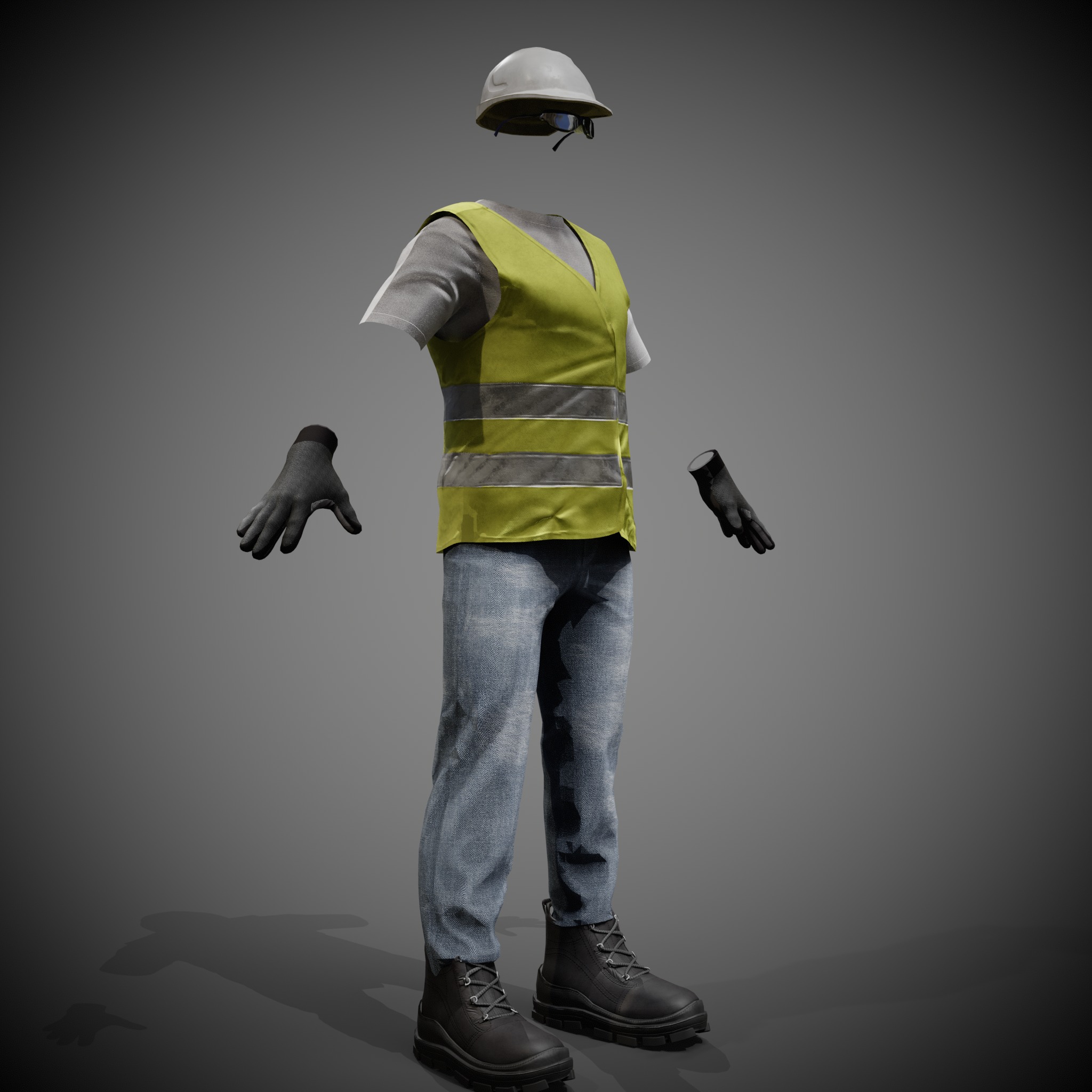 Construction Worker - Rigged - Game Ready Low-poly 3D model_31