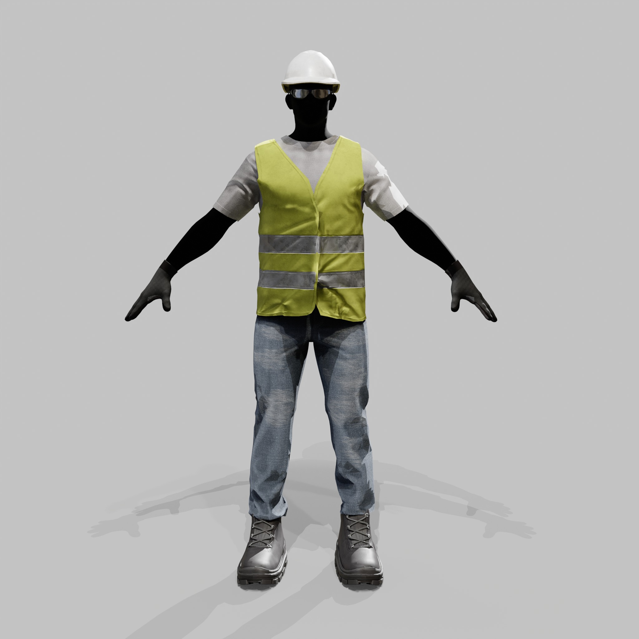 Construction Worker - Rigged - Game Ready Low-poly 3D model_11