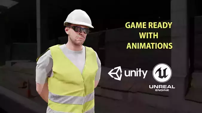 Construction Worker - Rigged - Game Ready