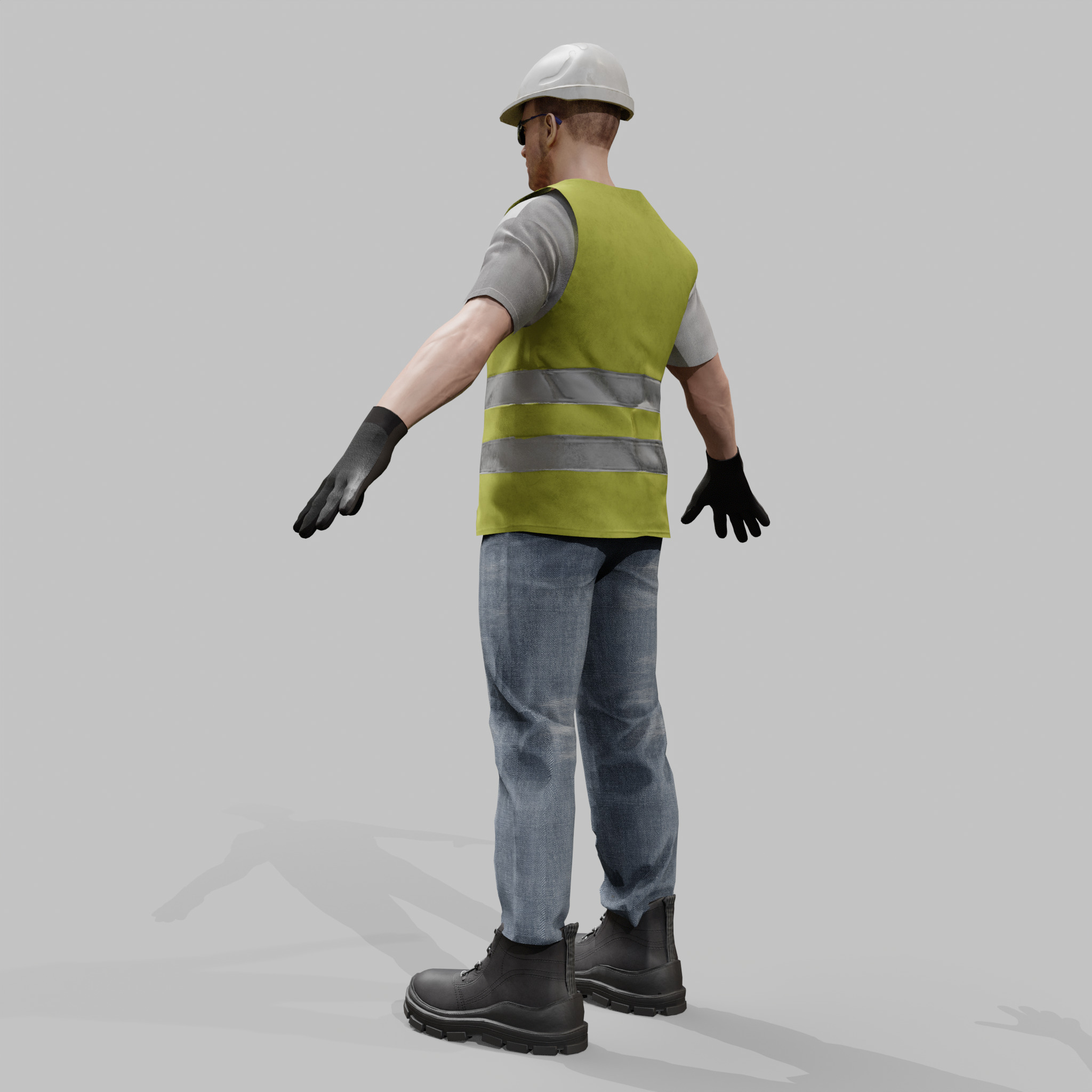 Construction Worker - Rigged - Game Ready Low-poly 3D model_42