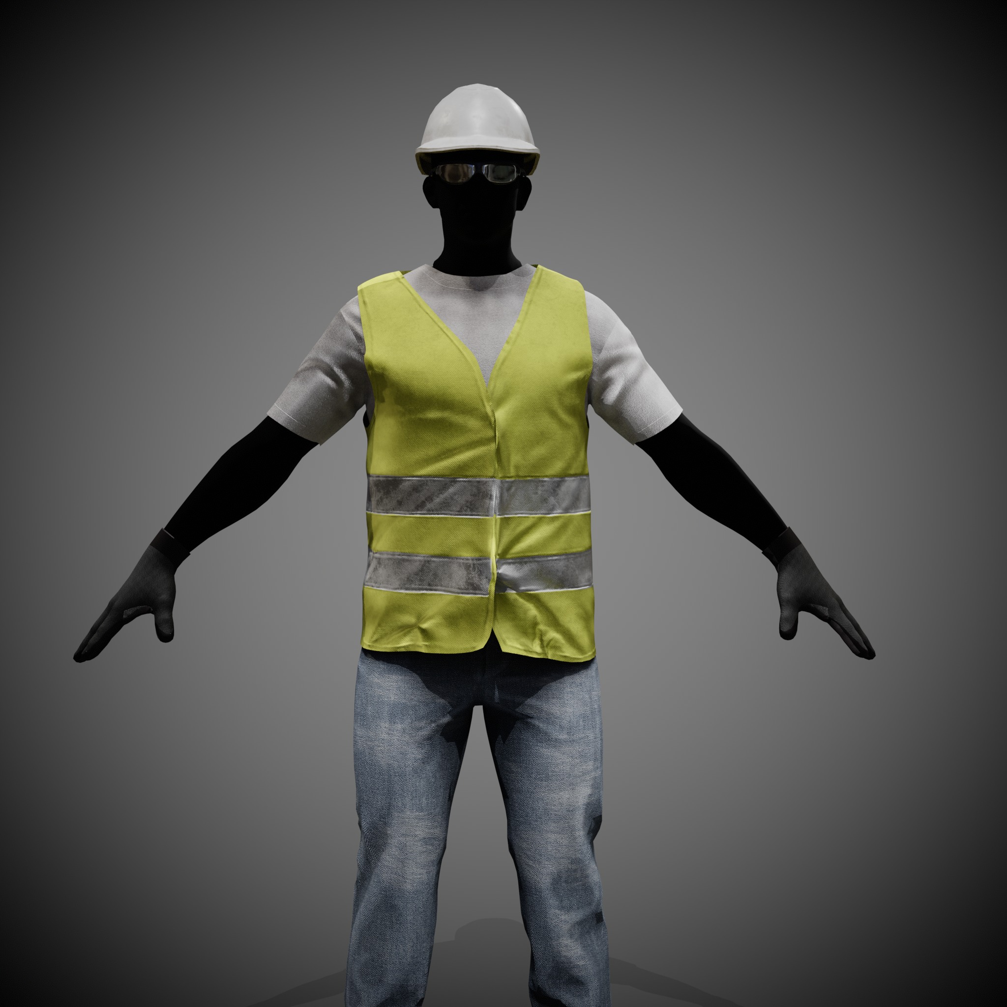 Construction Worker - Rigged - Game Ready Low-poly 3D model_35
