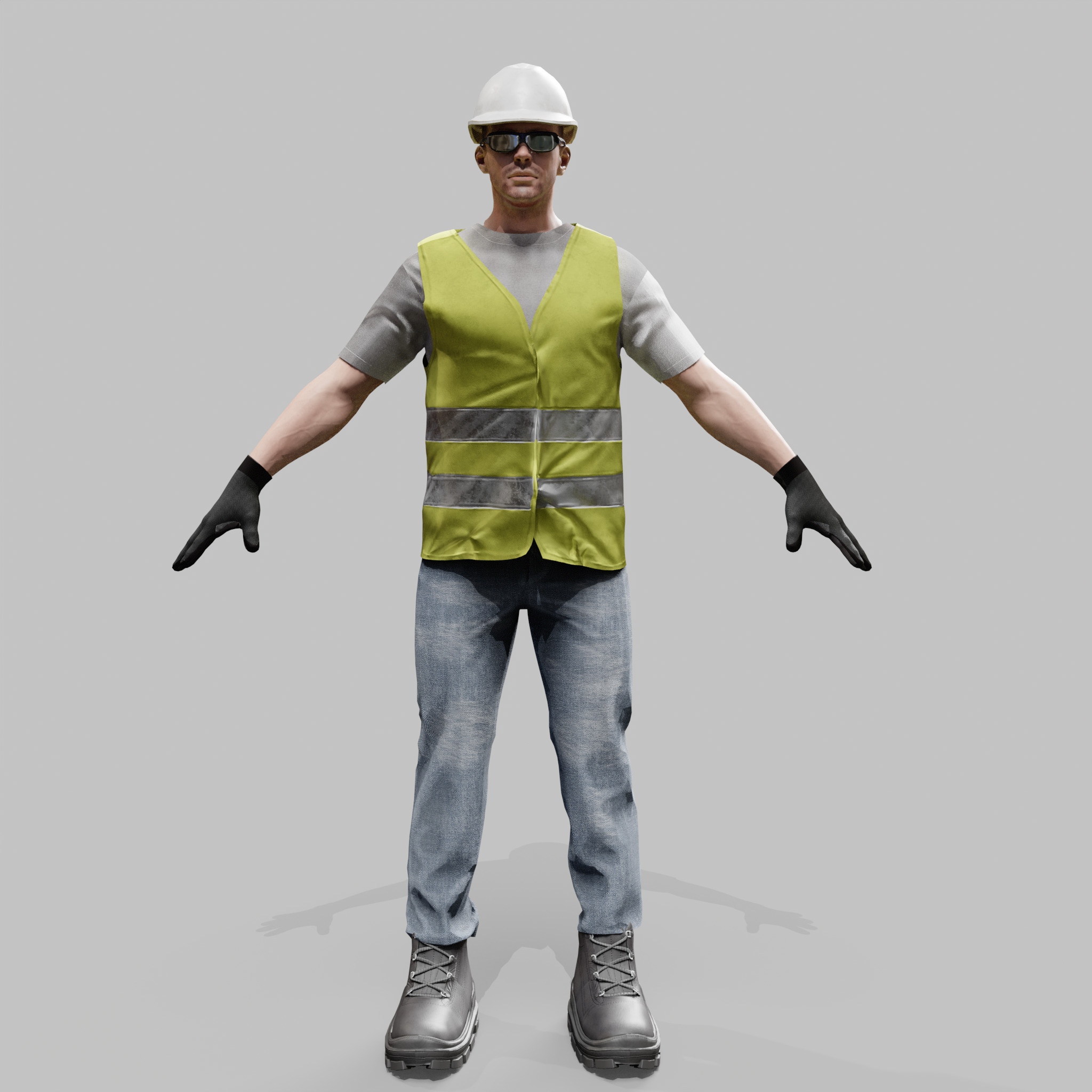 Construction Worker - Rigged - Game Ready Low-poly 3D model_40