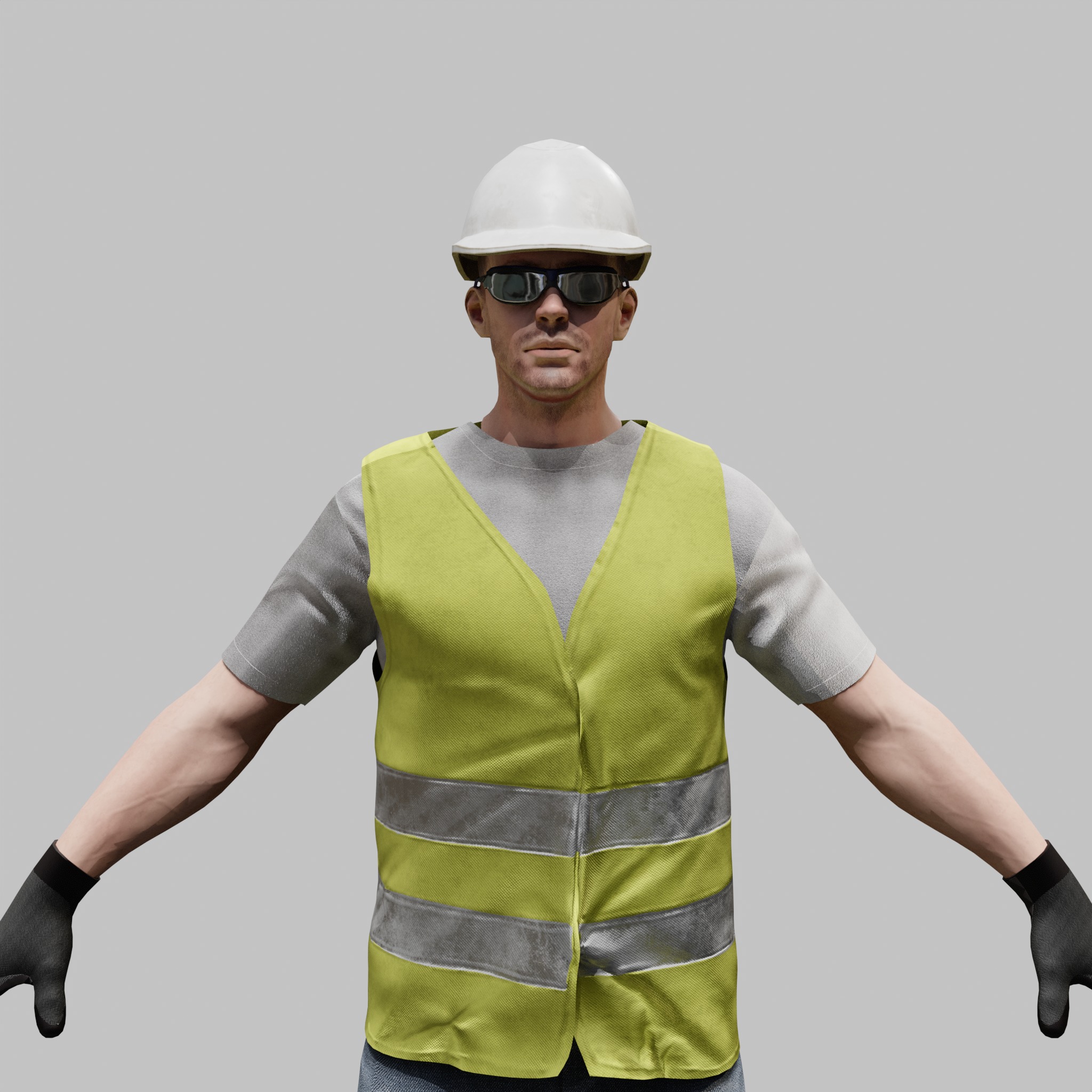 Construction Worker - Rigged - Game Ready Low-poly 3D model_27