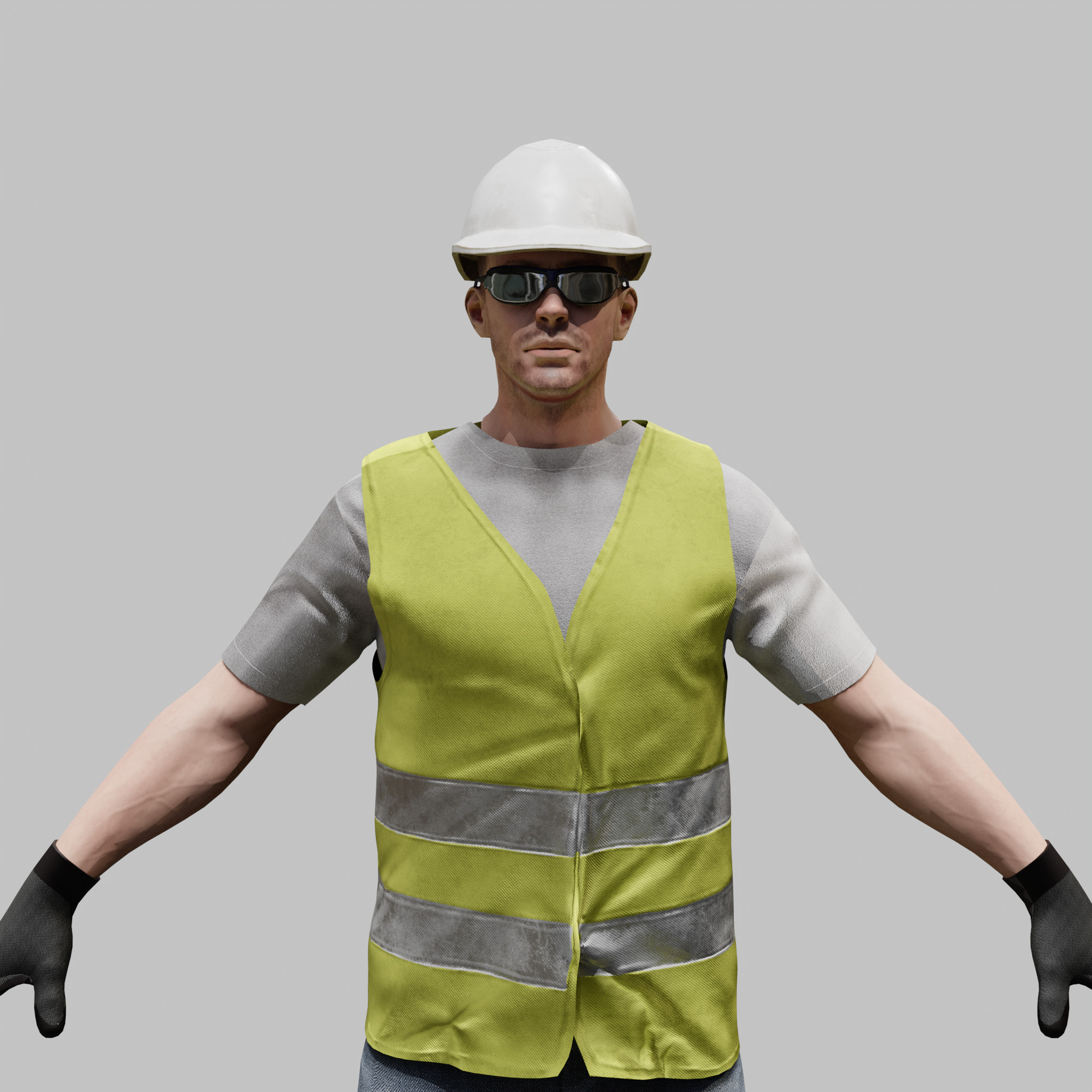 Construction Worker - Rigged - Game Ready Low-poly 3D model_44