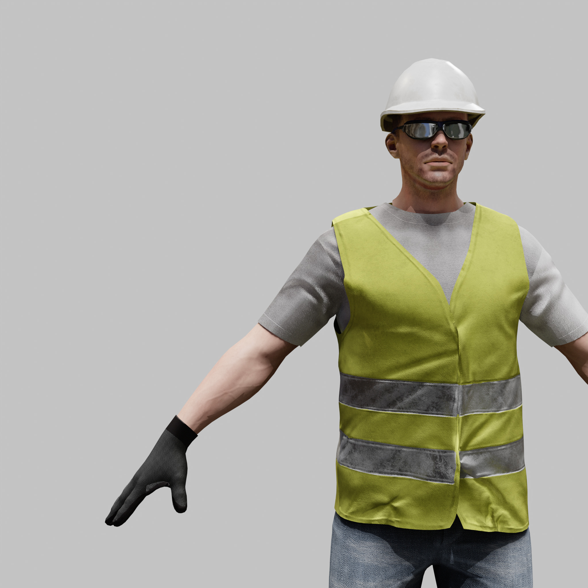 Construction Worker - Rigged - Game Ready Low-poly 3D model_47