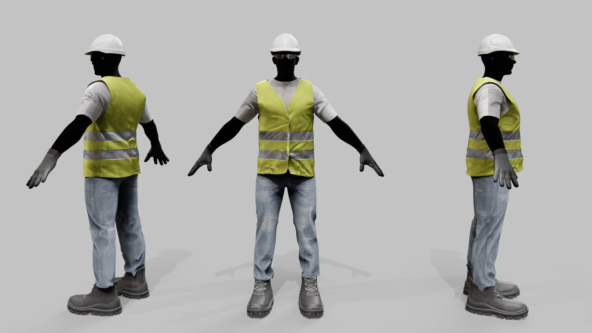 Construction Worker - Rigged - Game Ready Low-poly 3D model_17