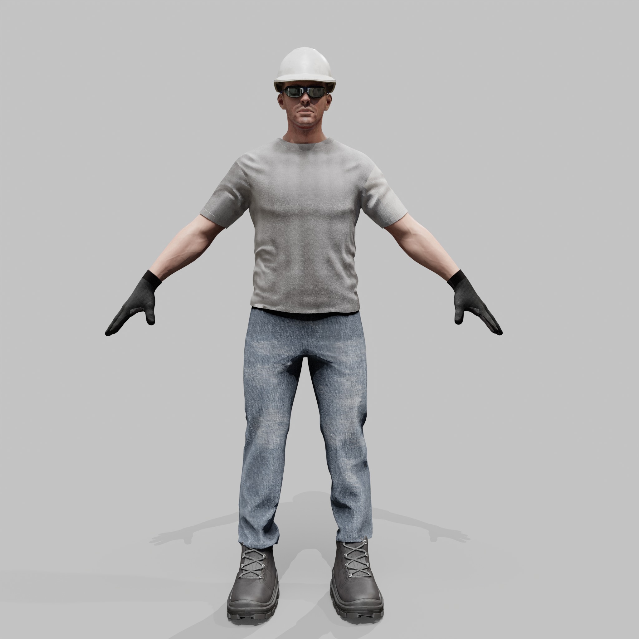 Construction Worker - Rigged - Game Ready Low-poly 3D model_24