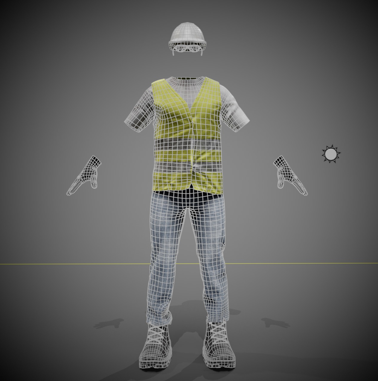 Construction Worker - Rigged - Game Ready Low-poly 3D model_22