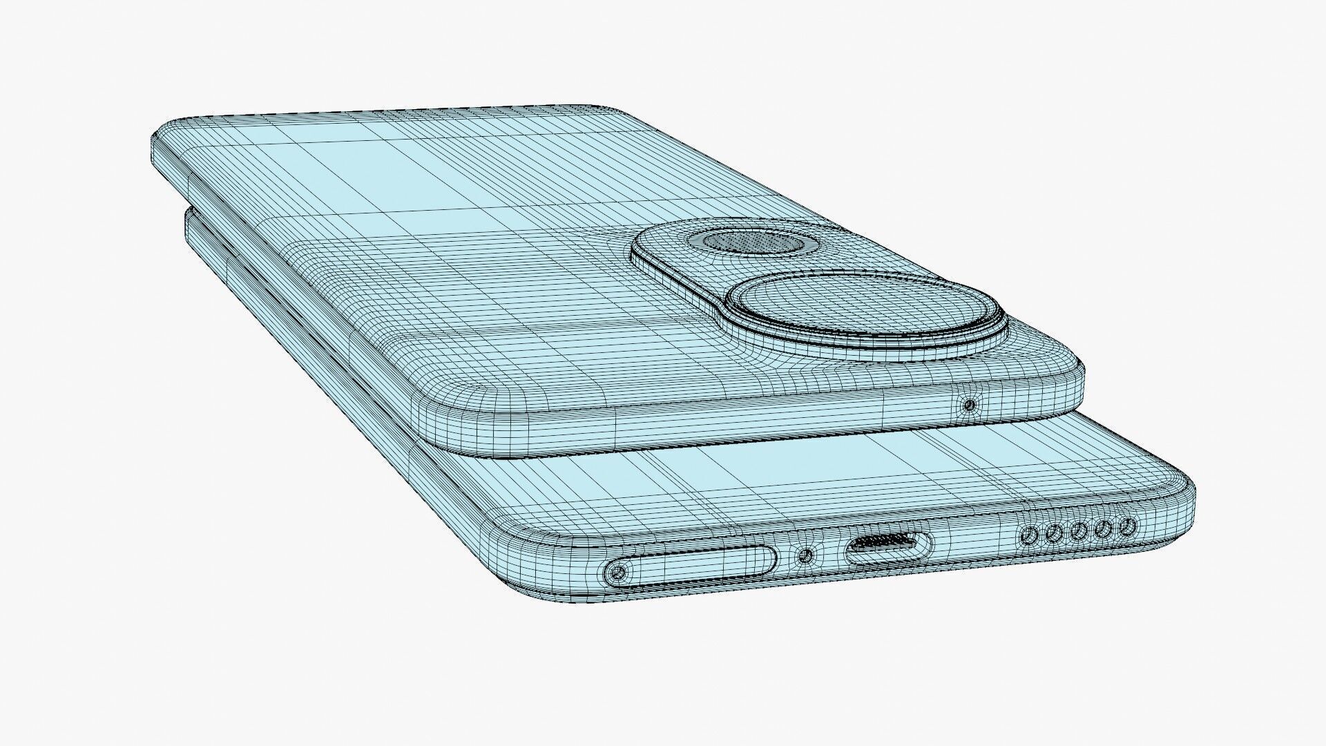 Vivo S20 Gold Low-poly 3D model_17