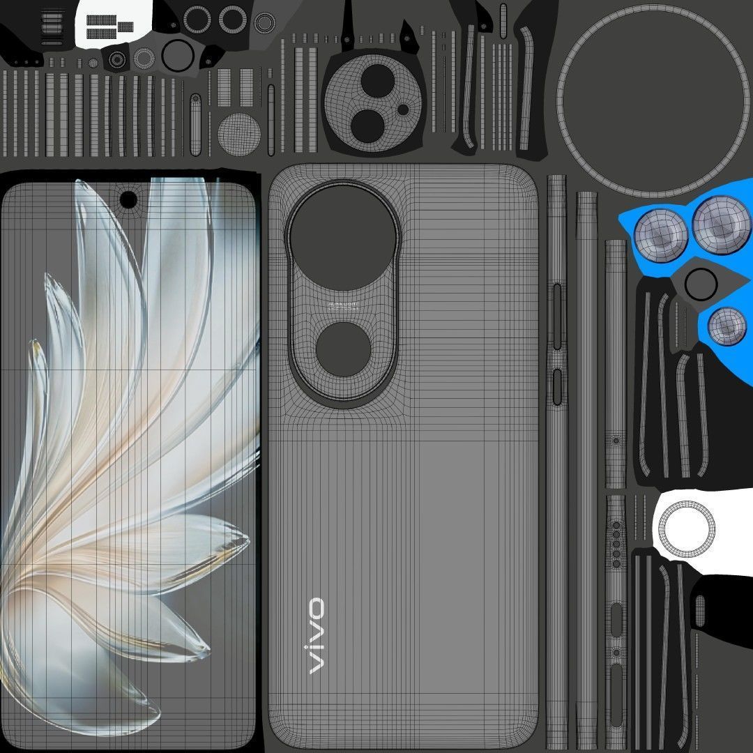 Vivo S20 Low-poly 3D model_22