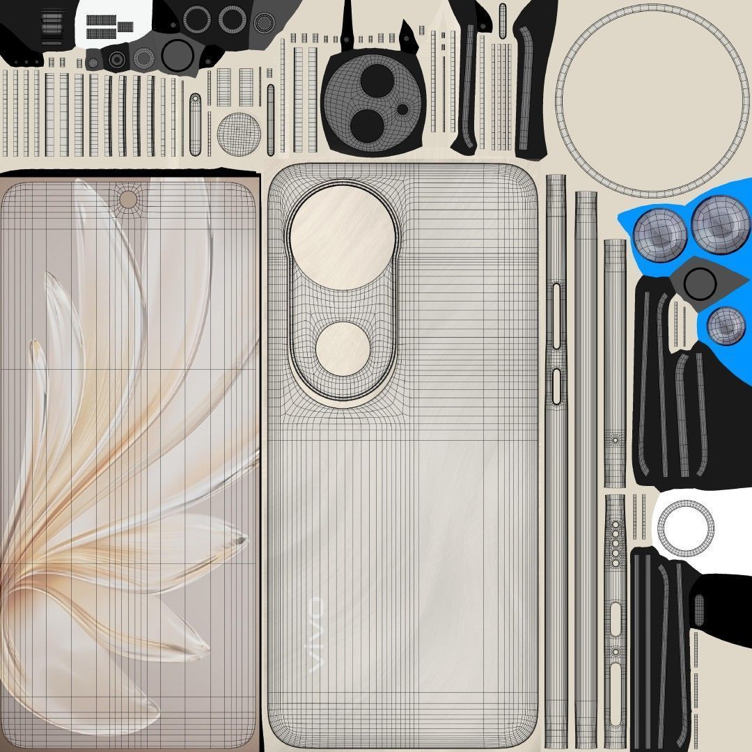 Vivo S20 Low-poly 3D model_12