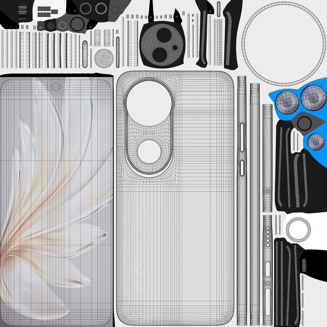 Vivo S20 Low-poly 3D model_32