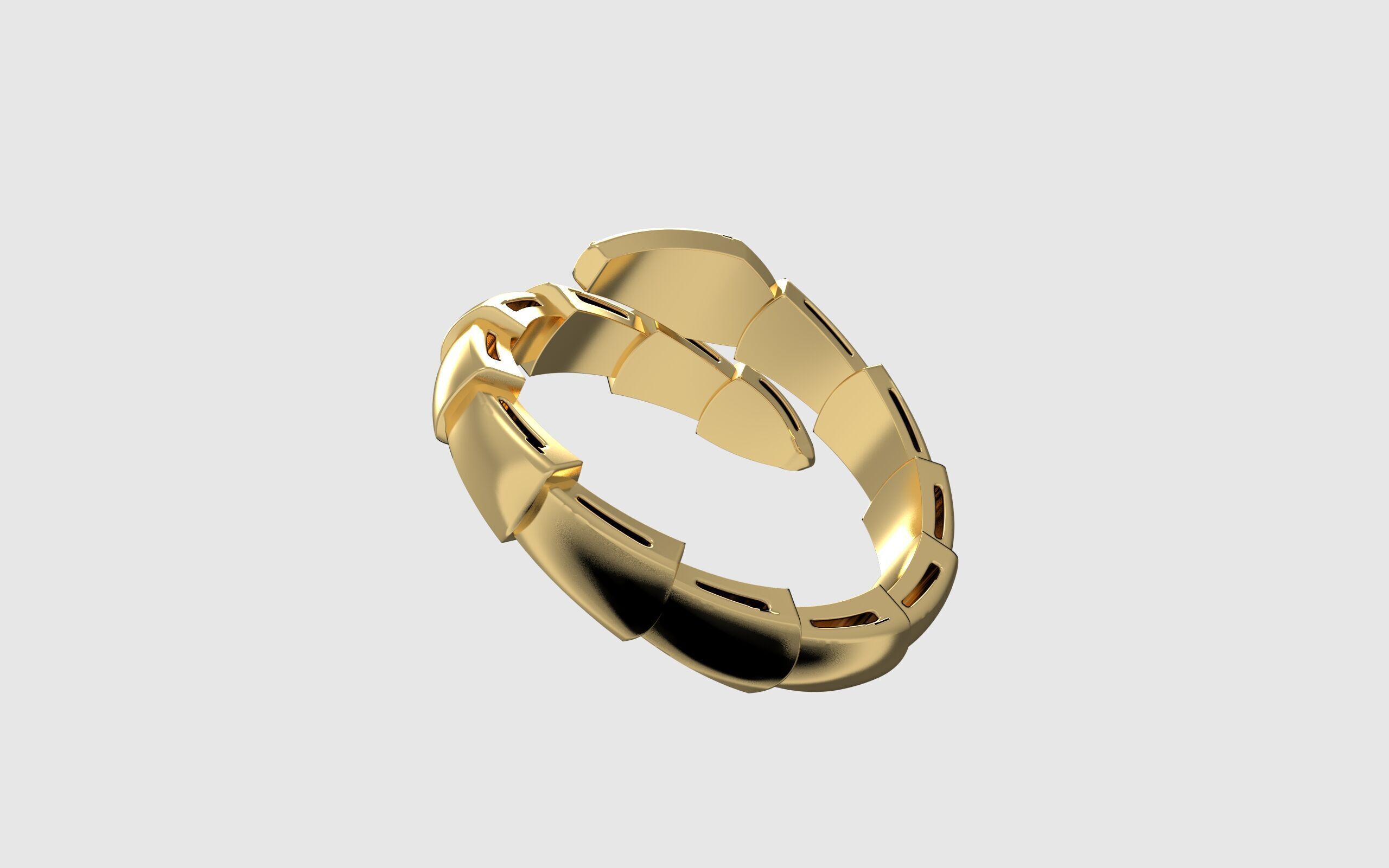 Bvlgari snake ring 3D print model_4