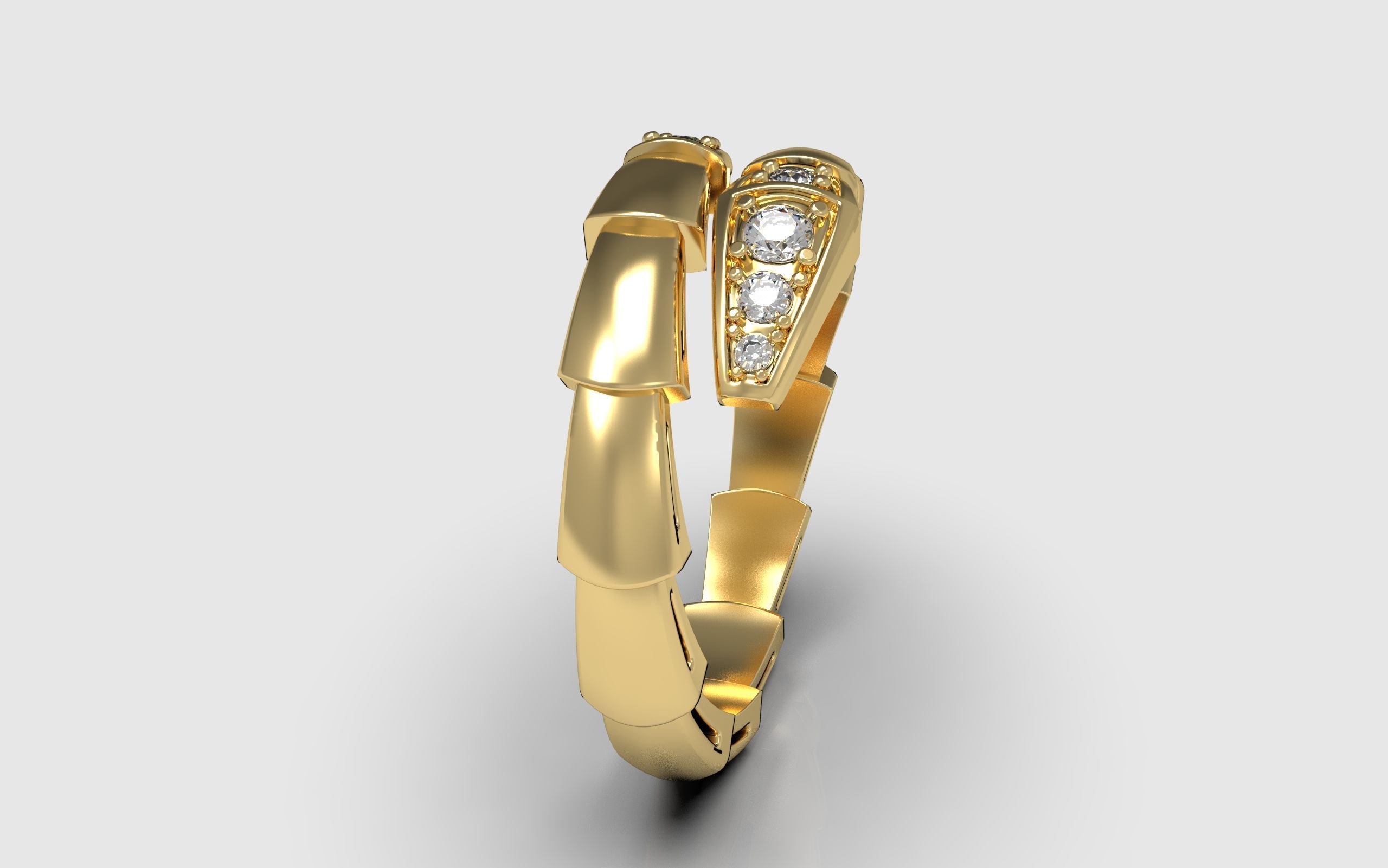 Bvlgari snake ring 3D print model_1