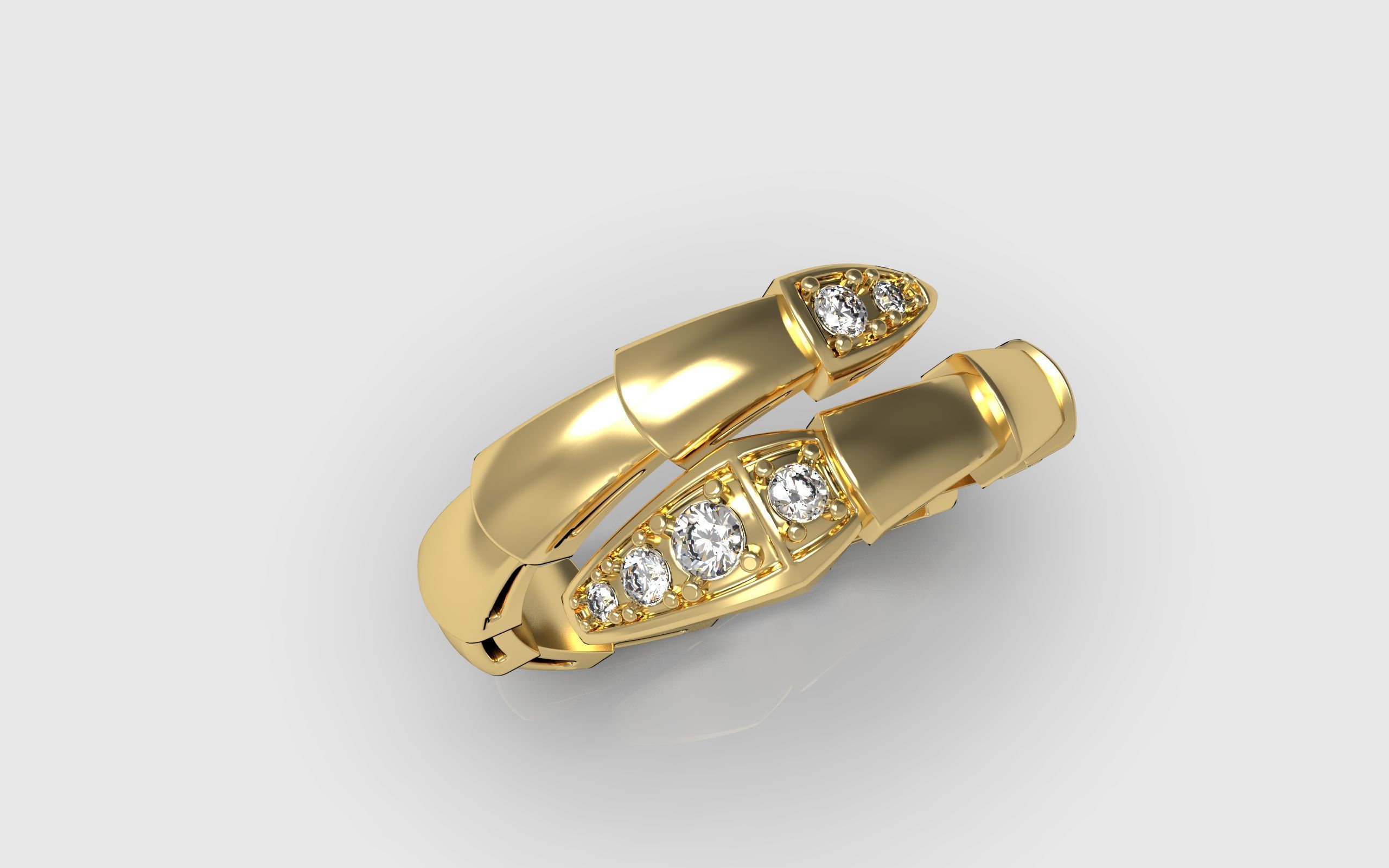 Bvlgari snake ring 3D print model_5