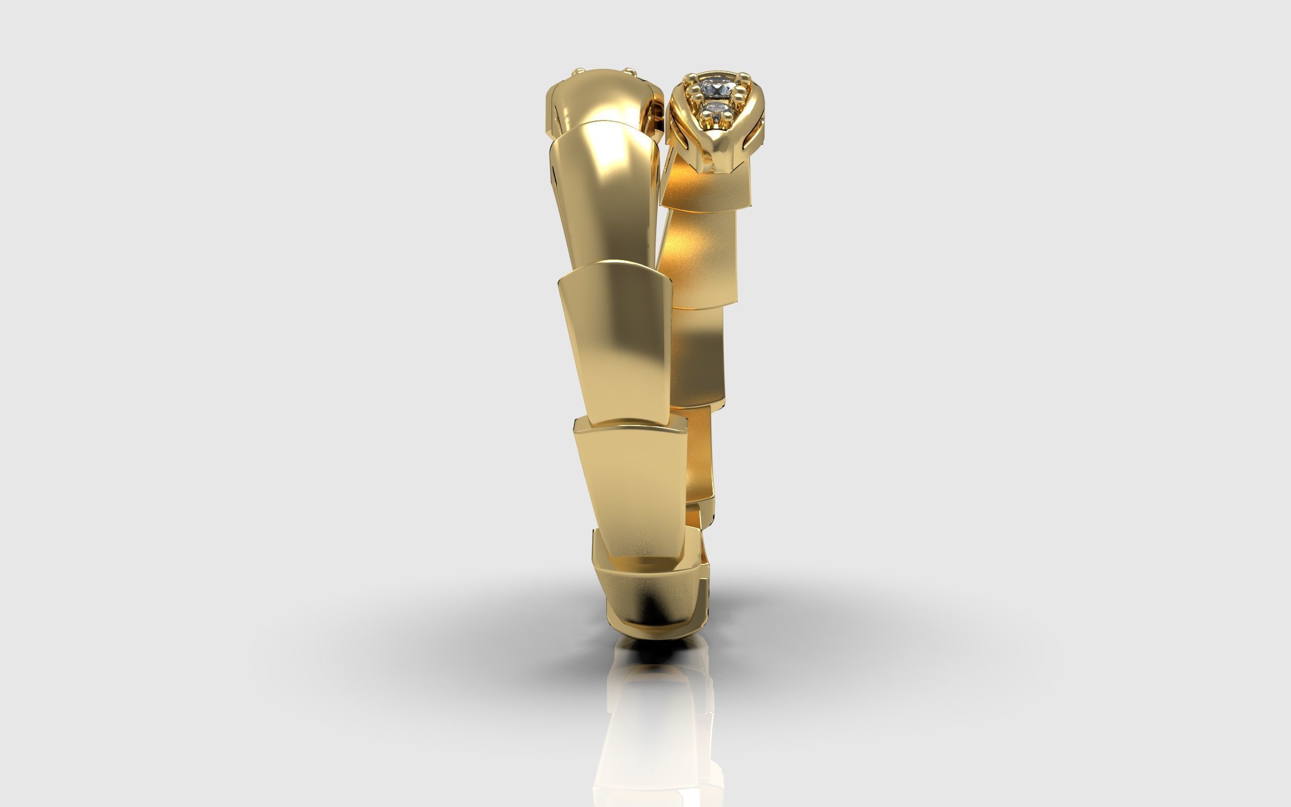 Bvlgari snake ring 3D print model_2