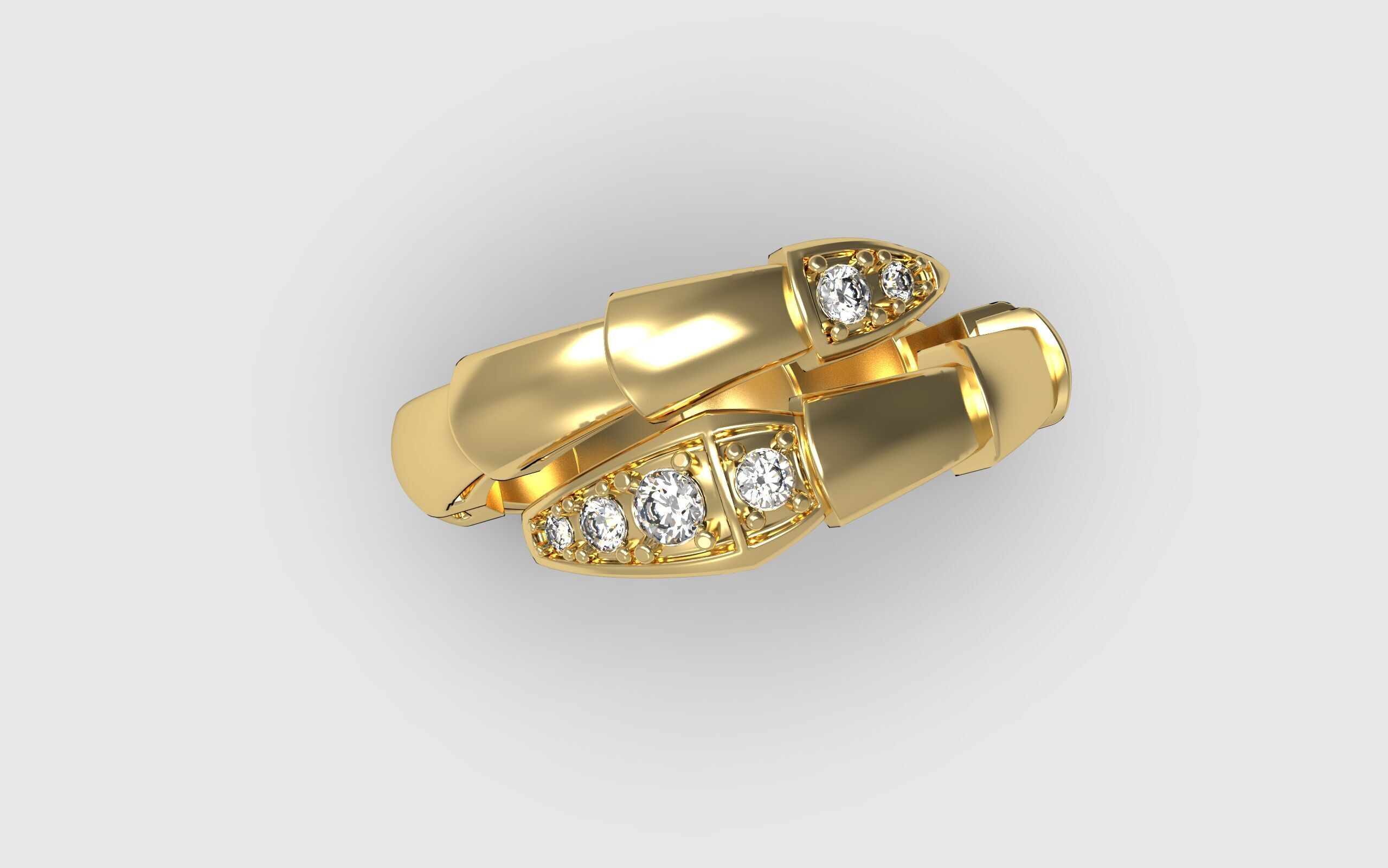 Bvlgari snake ring 3D print model_3