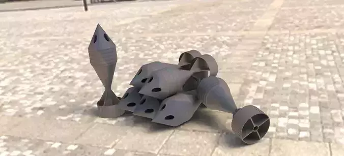 4 Chamber Whistle mortar for air cannons 3D print model