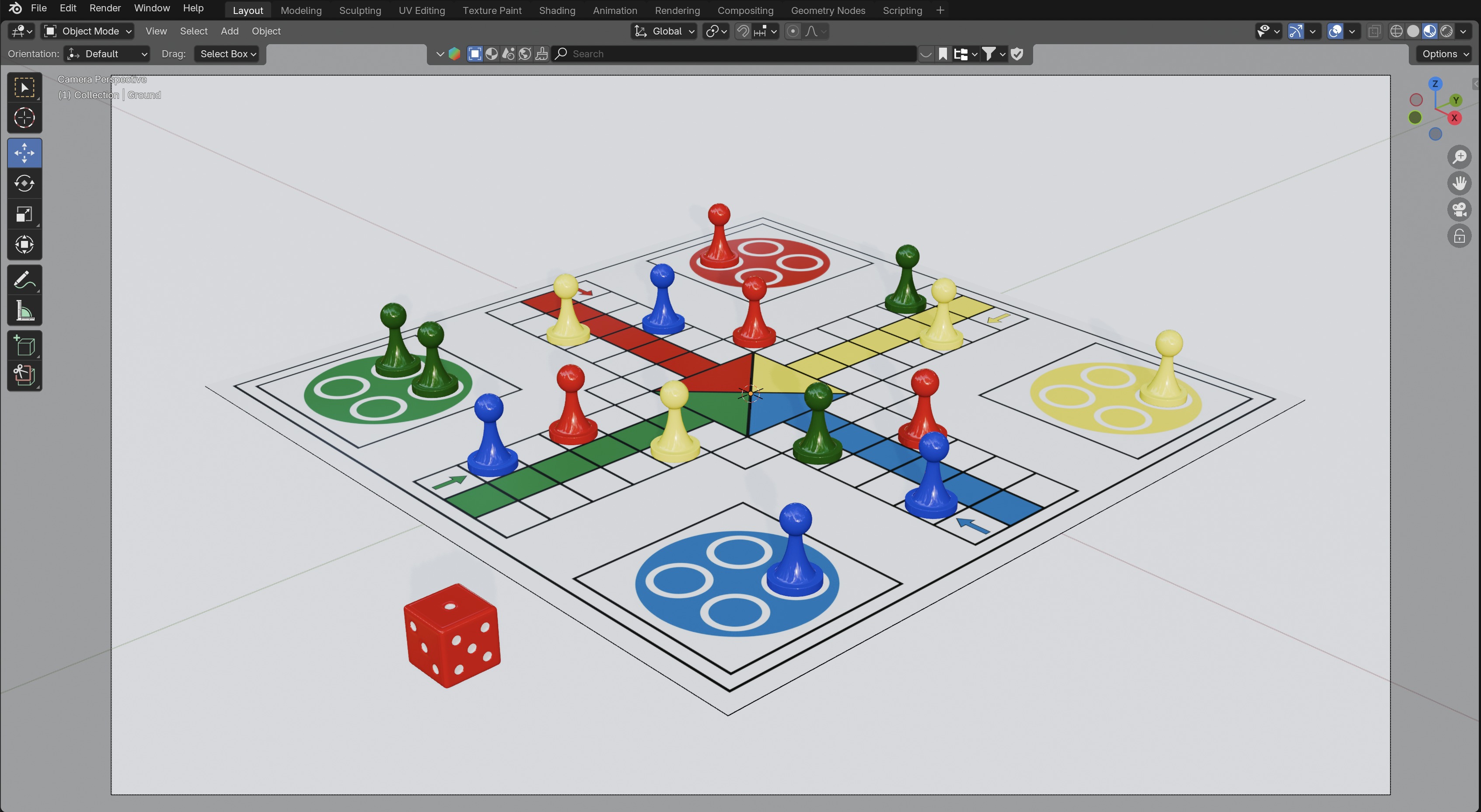 Ludo Board Game 3D model_2