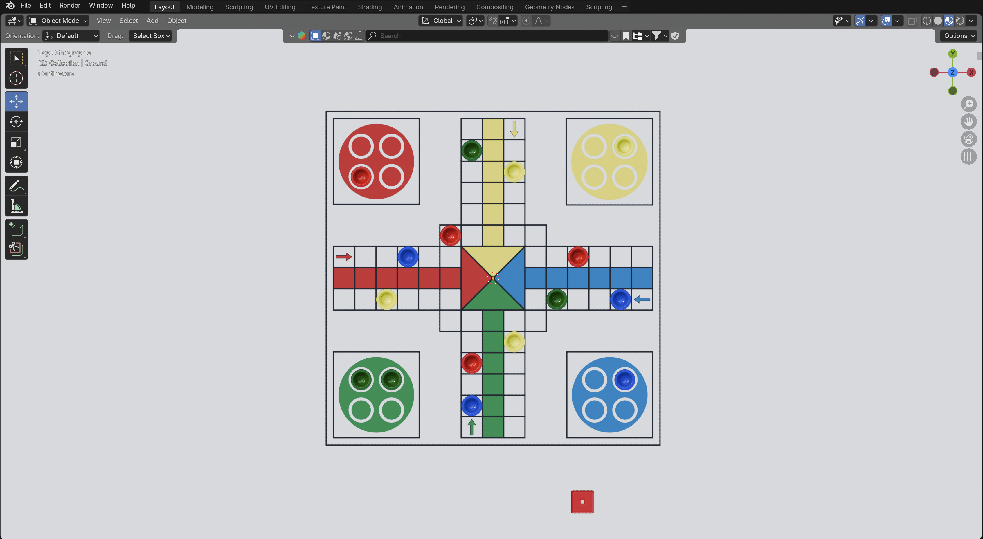 Ludo Board Game 3D model_3
