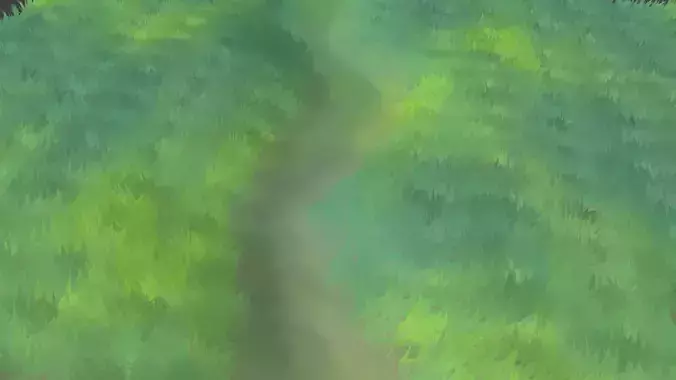 Anime Grass with Wind Animation Model for Games and Renders