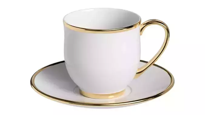 Classic Coffee Cup With Saucer 3D model