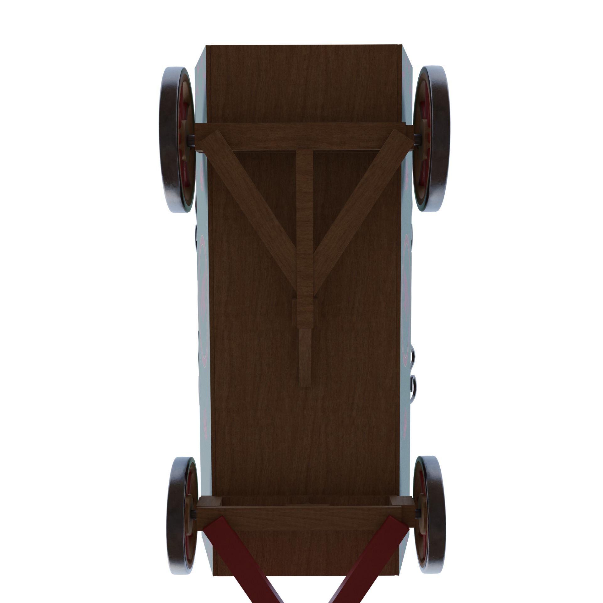Painted Cart Low-poly 3D model_4