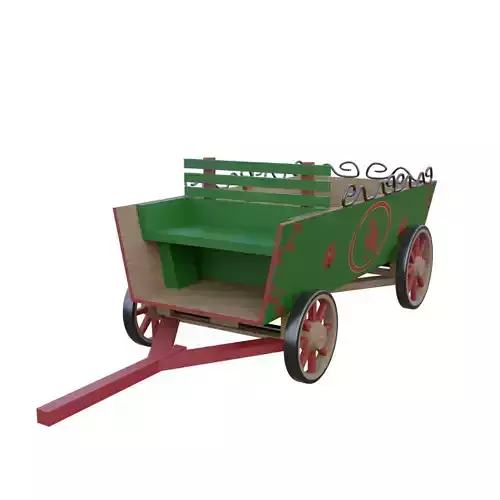 Painted Cart Low-poly 3D model