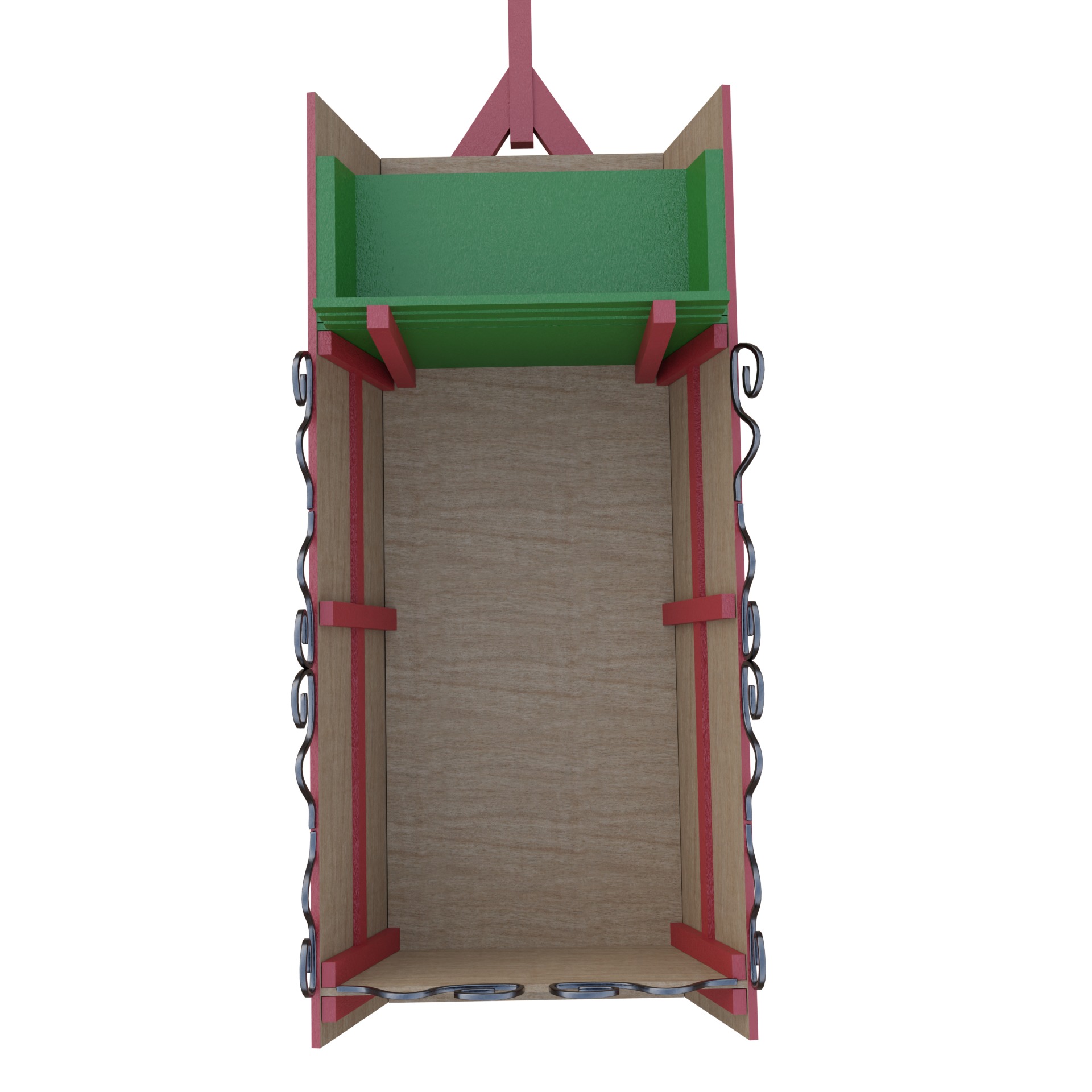 Painted Cart Low-poly 3D model_5