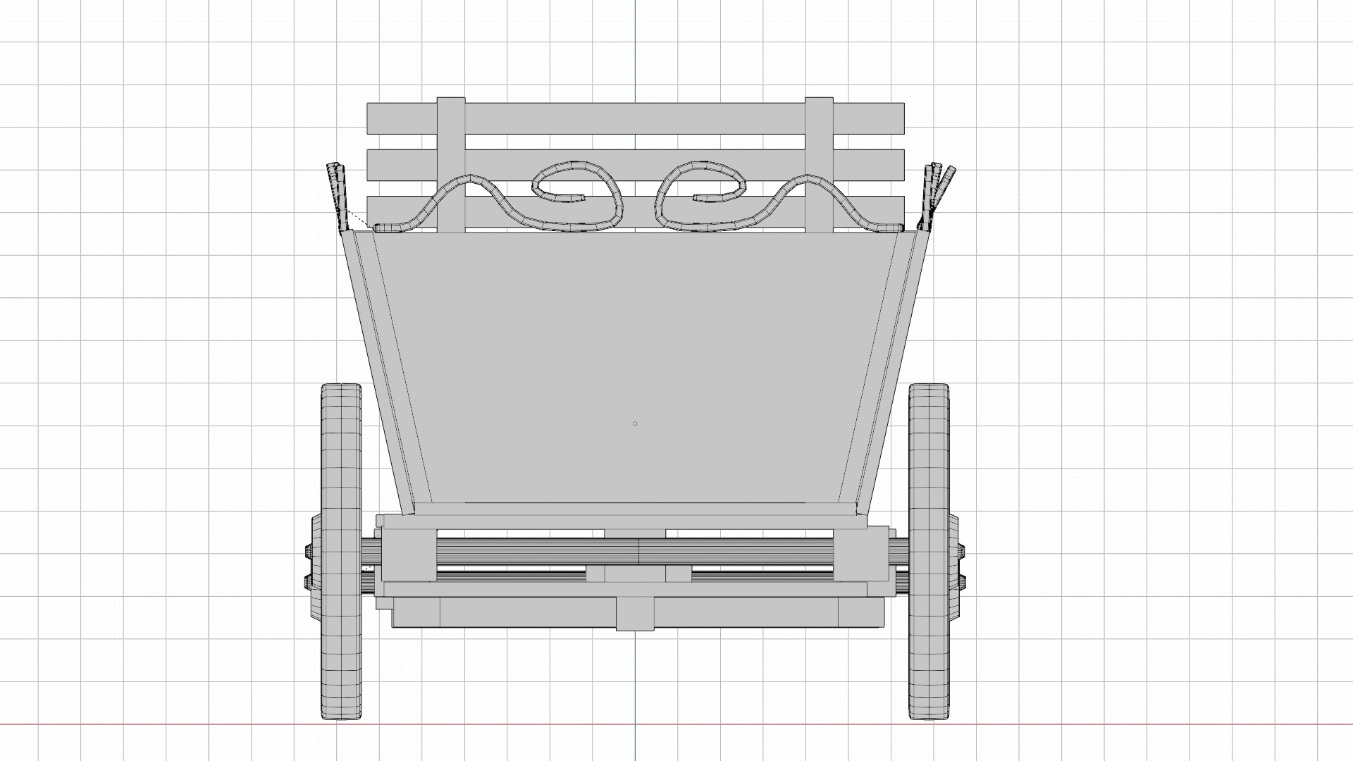 Painted Cart Low-poly 3D model_12