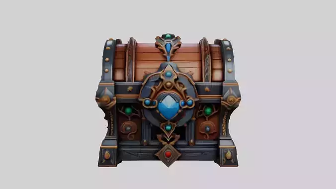 Fantasy Treasure Chest - Game Asset Low-poly 3D model