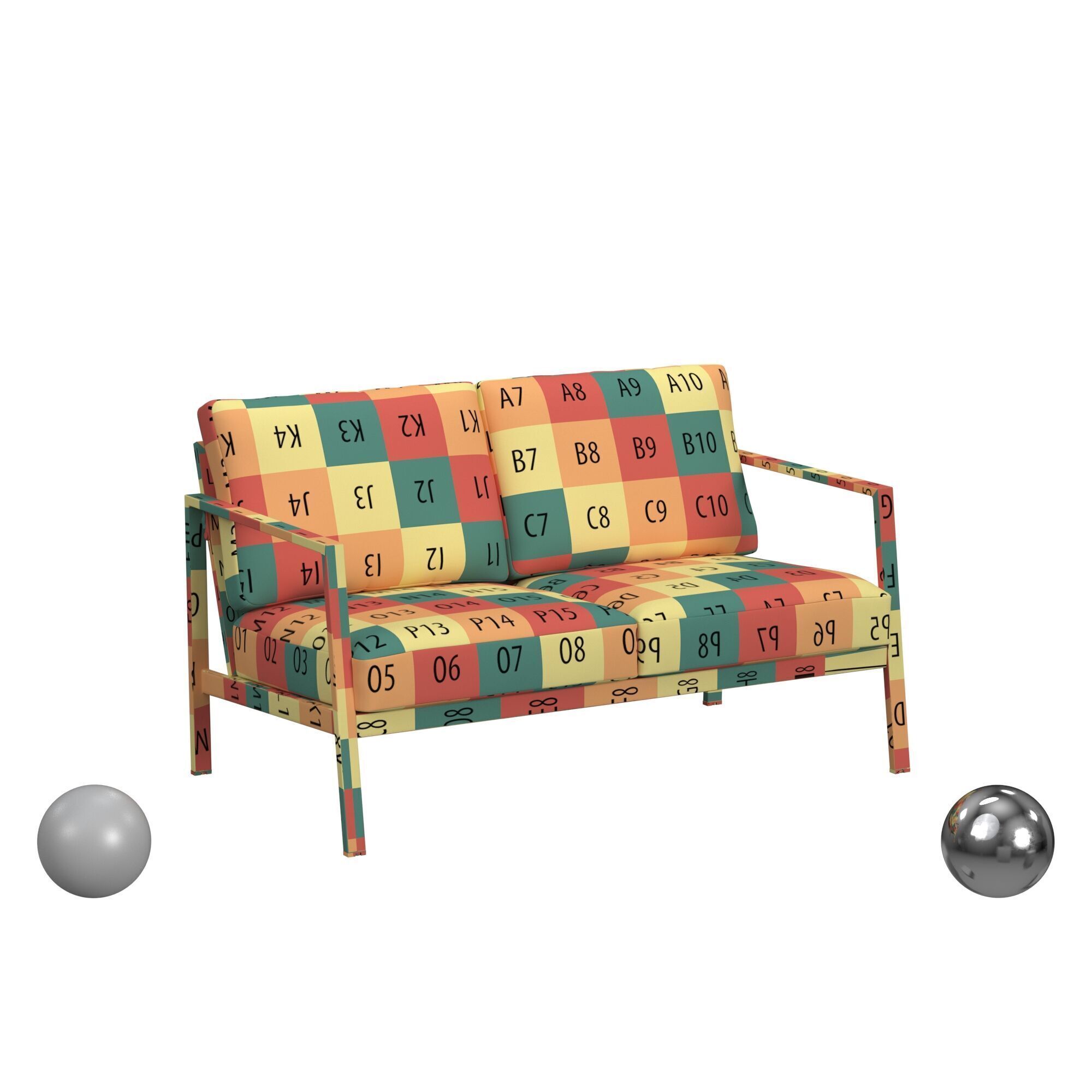 ALORA ALUM NATURAL LOVESEAT 3D model_3