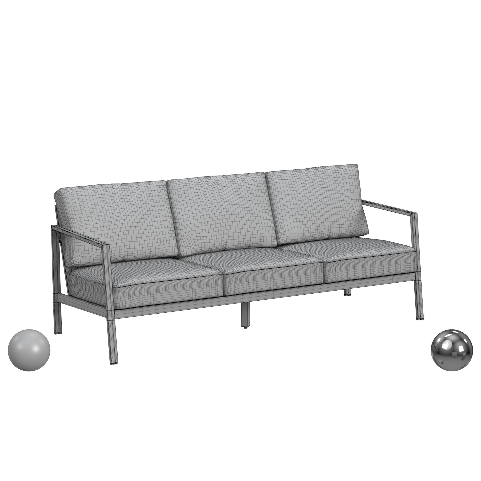 ALORA ALUM NATURAL 3 SEATER SOFA 3D model_4