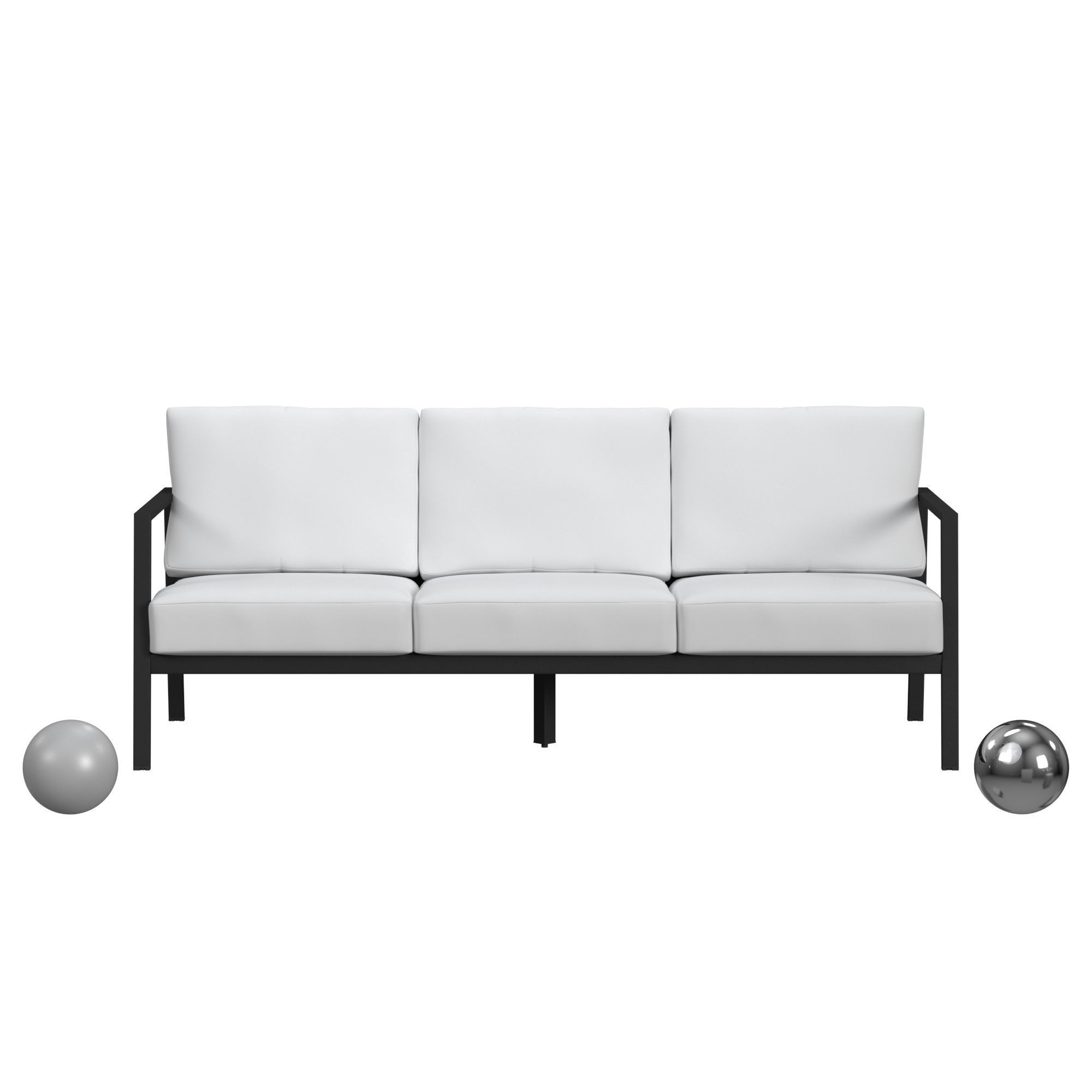 ALORA ALUM NATURAL 3 SEATER SOFA 3D model_1