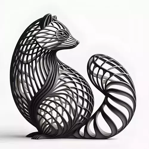 Raccoon Sculpture Hollow Lattice Design 3D model