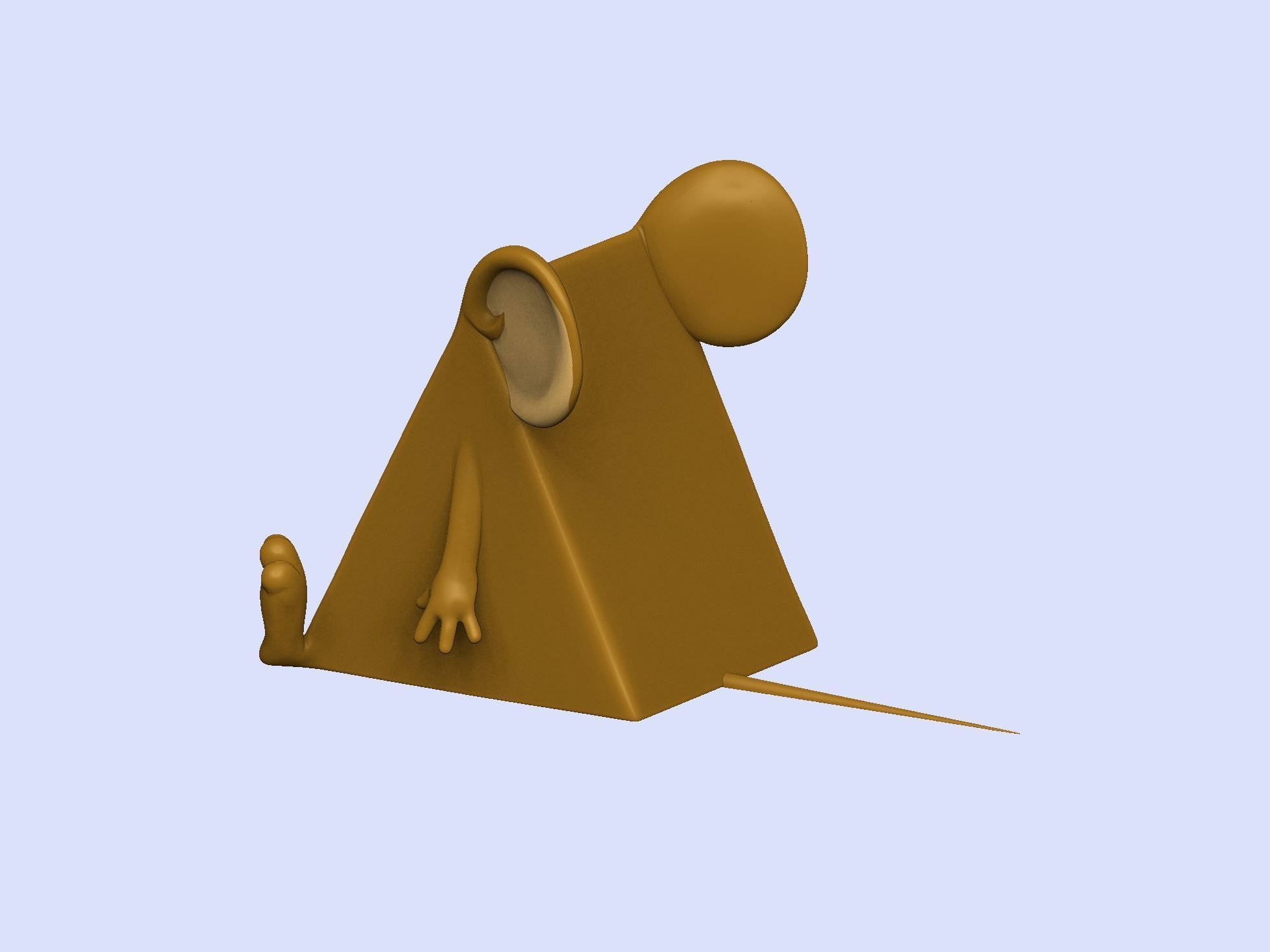 Triangle mouse JERRY for 3D printing STL 3D print model_31