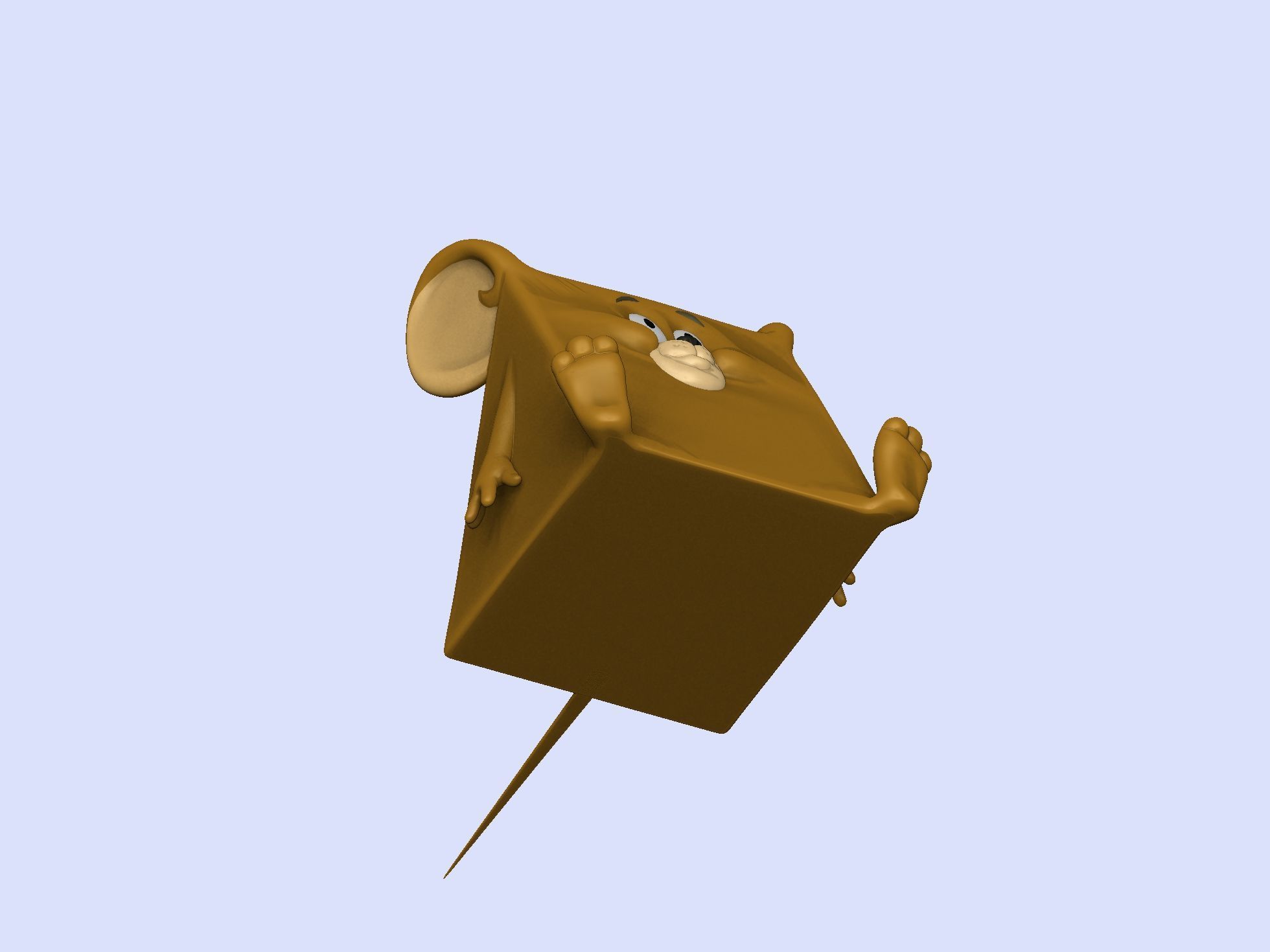 Triangle mouse JERRY for 3D printing STL 3D print model_3