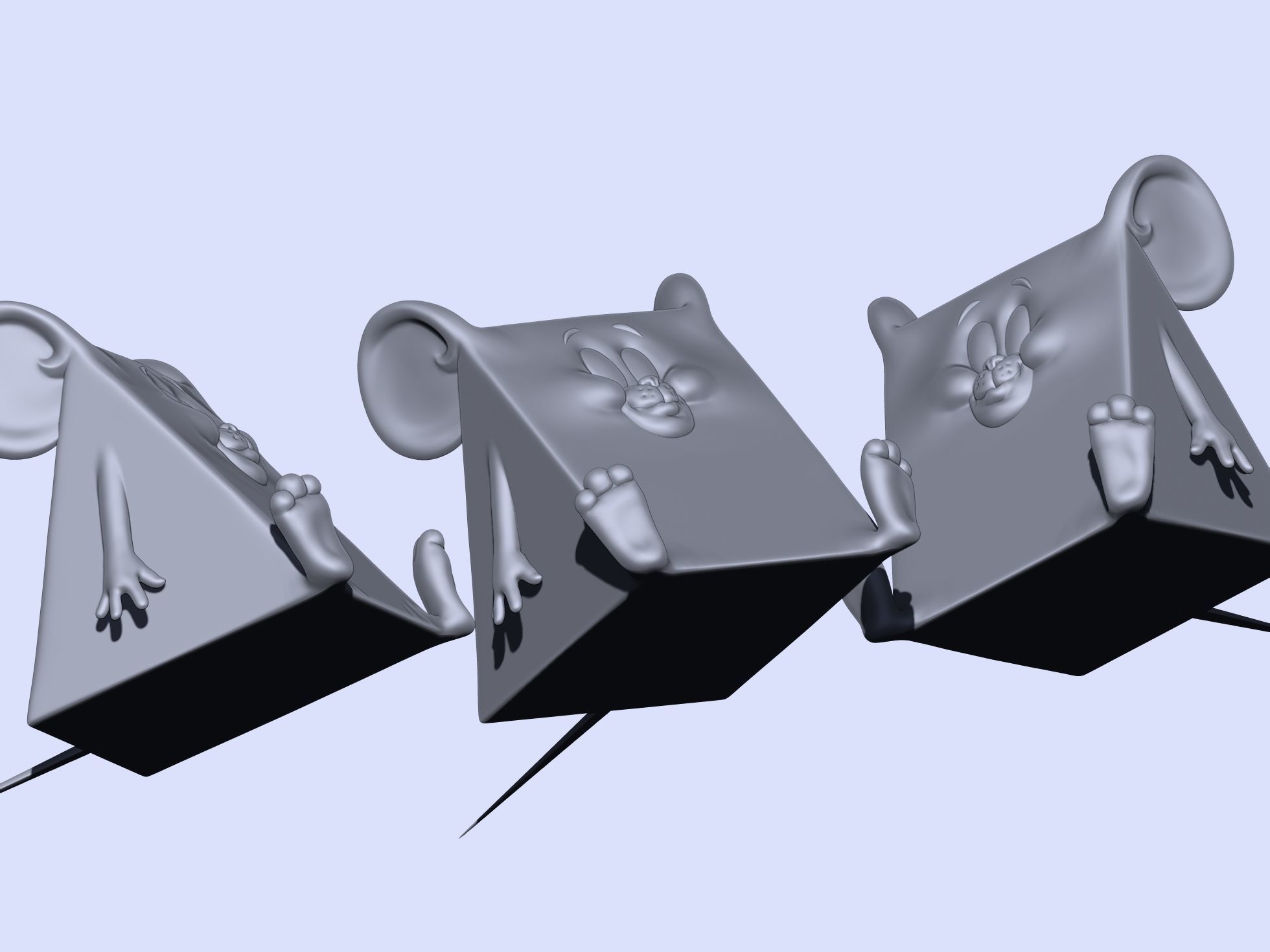 Triangle mouse JERRY for 3D printing STL 3D print model_15