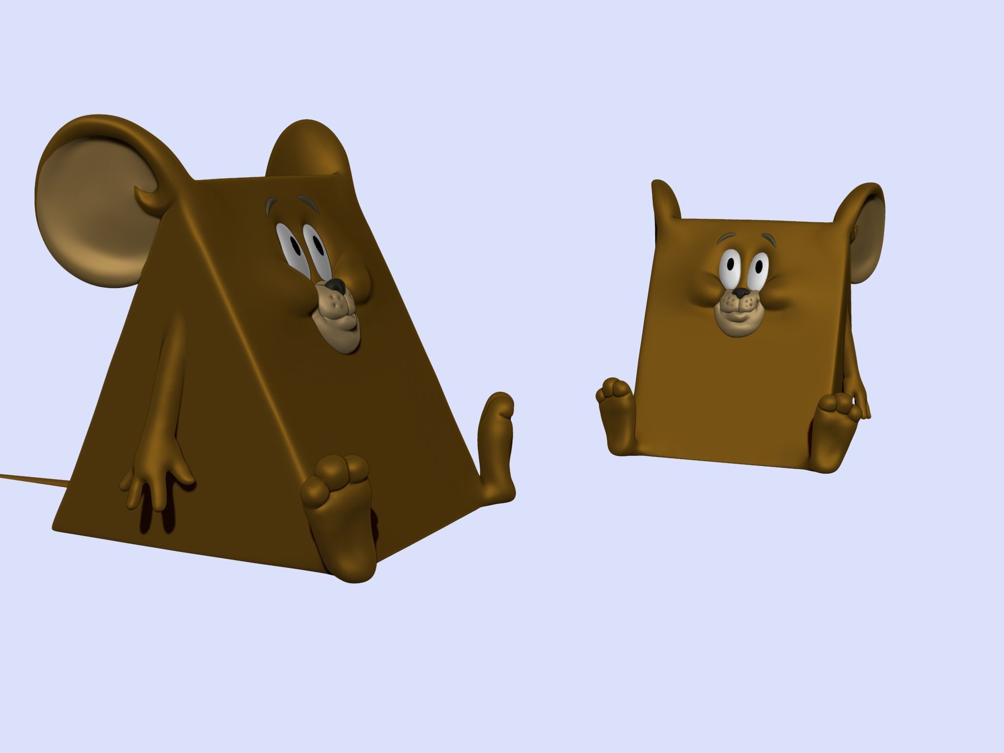 Triangle mouse JERRY for 3D printing STL 3D print model_20