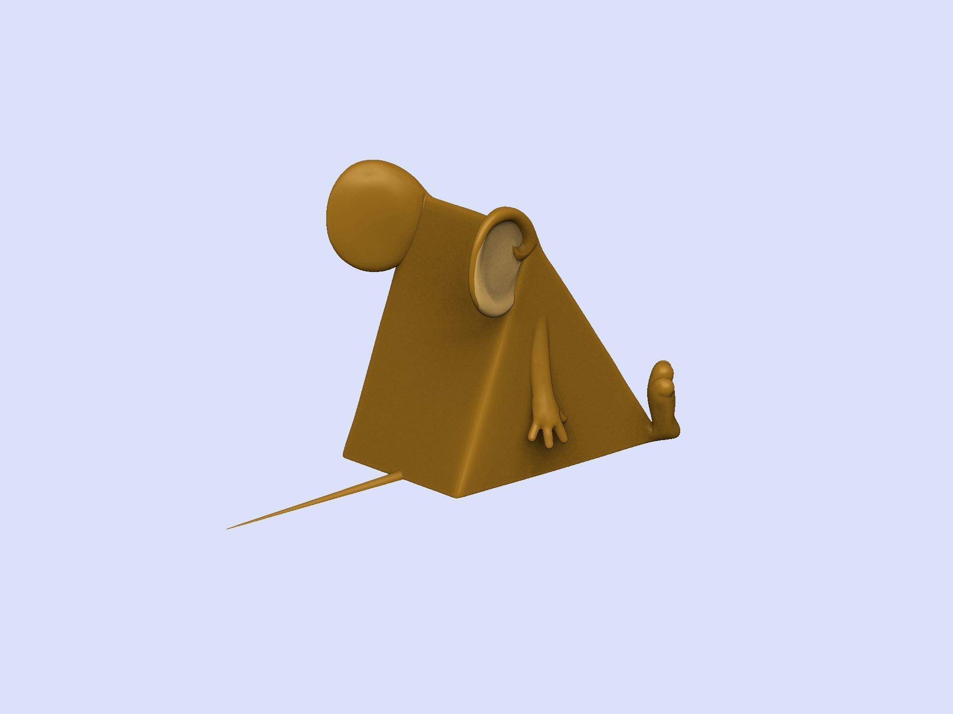 Triangle mouse JERRY for 3D printing STL 3D print model_1