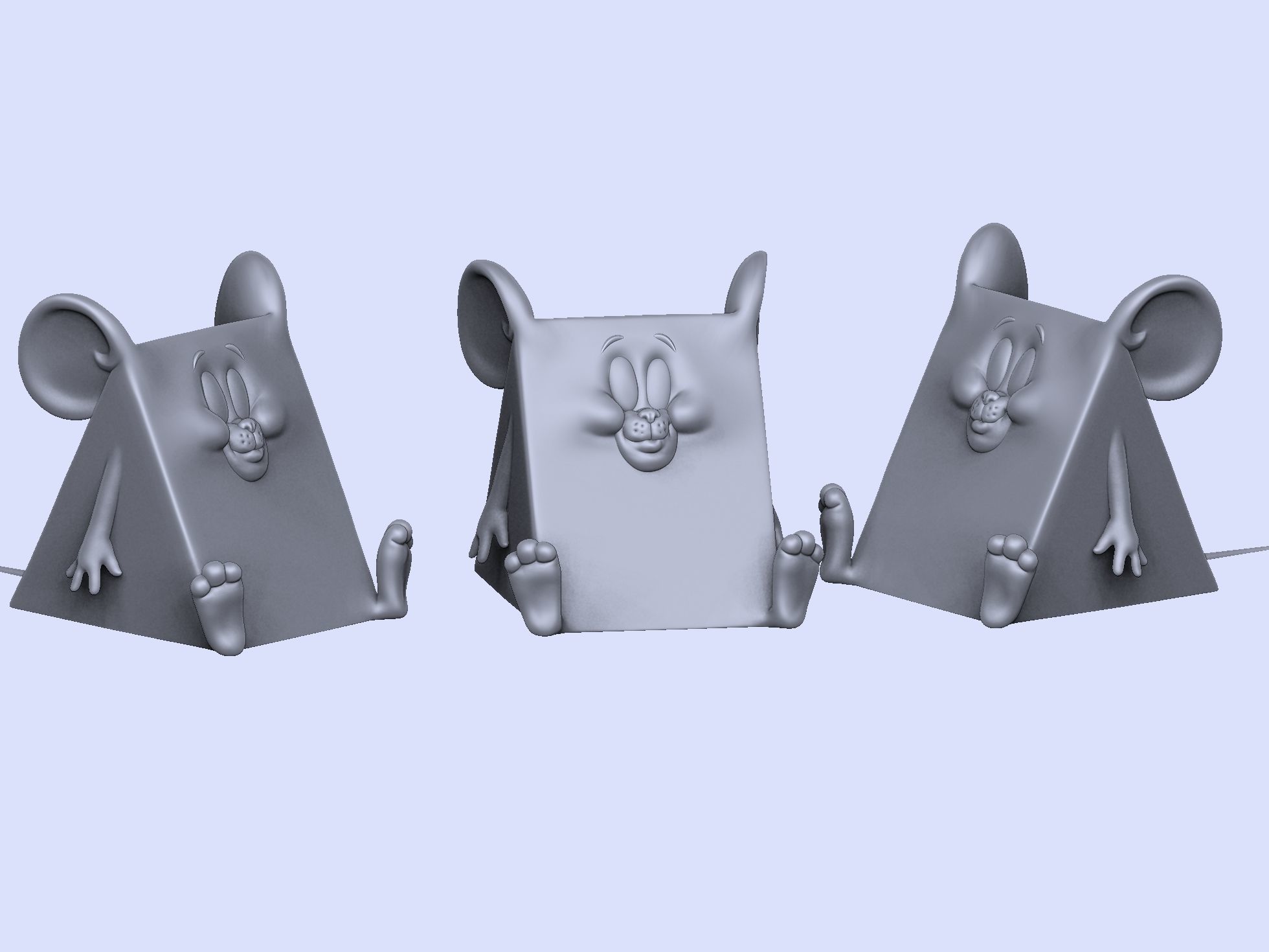 Triangle mouse JERRY for 3D printing STL 3D print model_10
