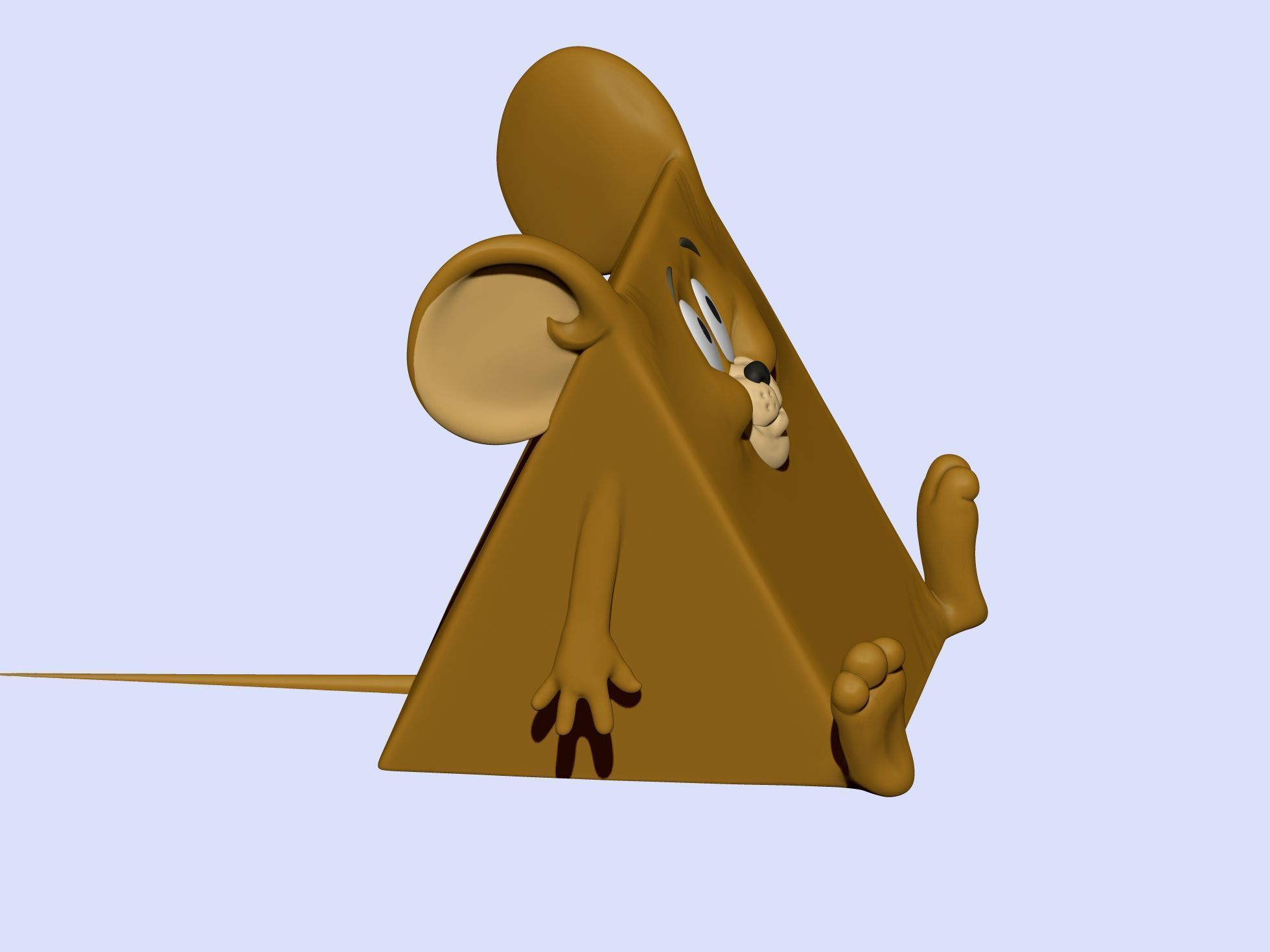 Triangle mouse JERRY for 3D printing STL 3D print model_5