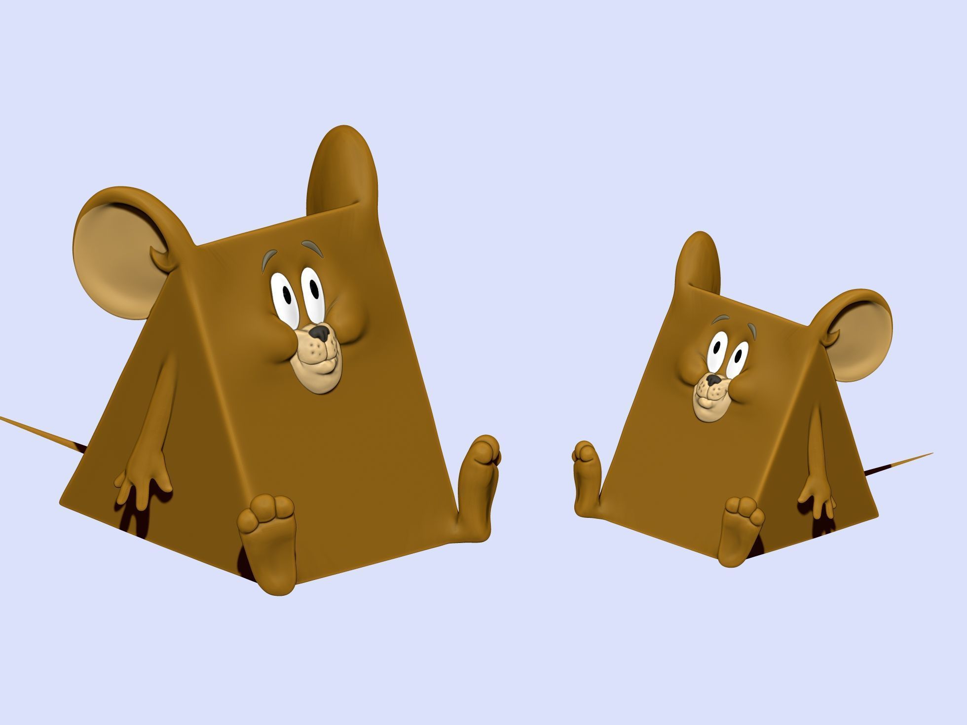 Triangle mouse JERRY for 3D printing STL 3D print model_21