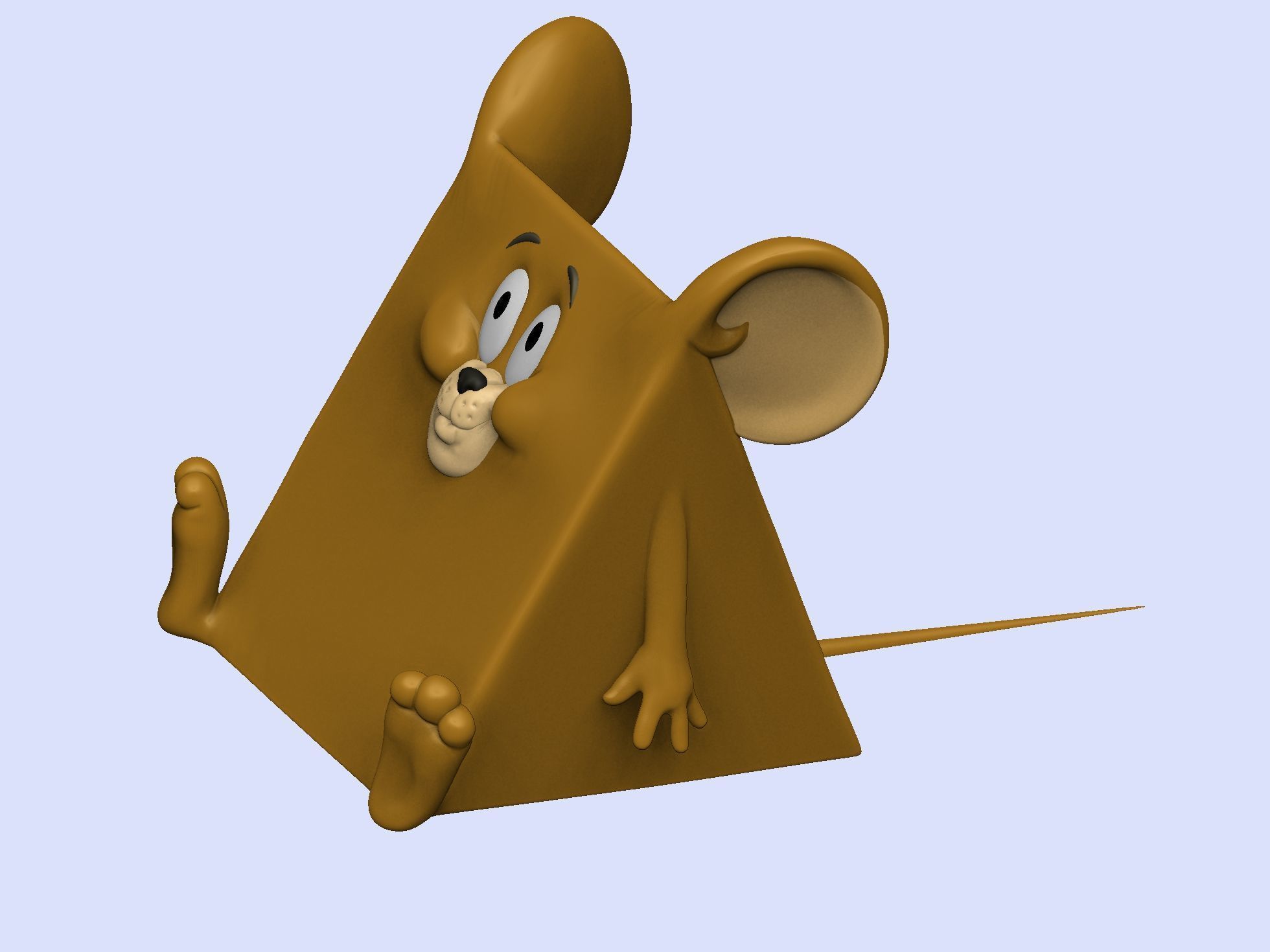 Triangle mouse JERRY for 3D printing STL 3D print model_30