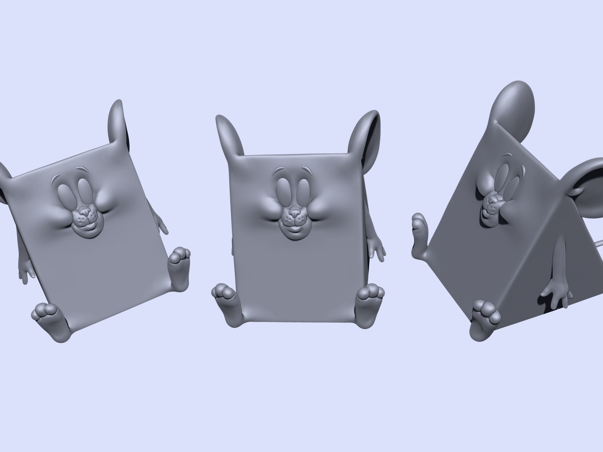 Triangle mouse JERRY for 3D printing STL 3D print model_9