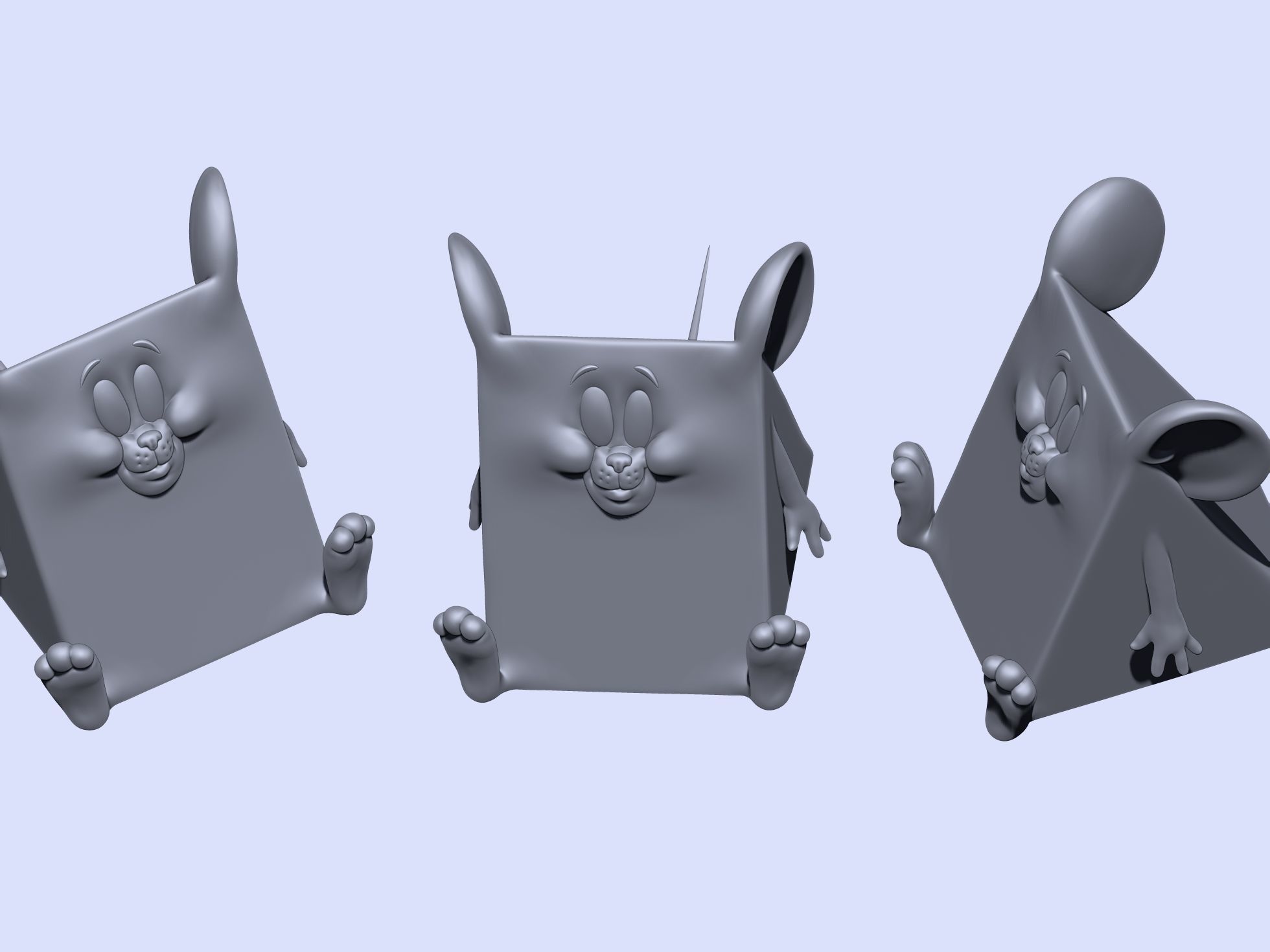 Triangle mouse JERRY for 3D printing STL 3D print model_13